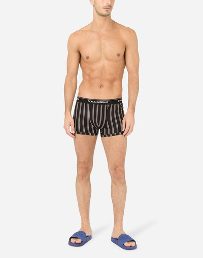 Dolce & Gabbana Two-way-stretch cotton boxers with striped print outlook