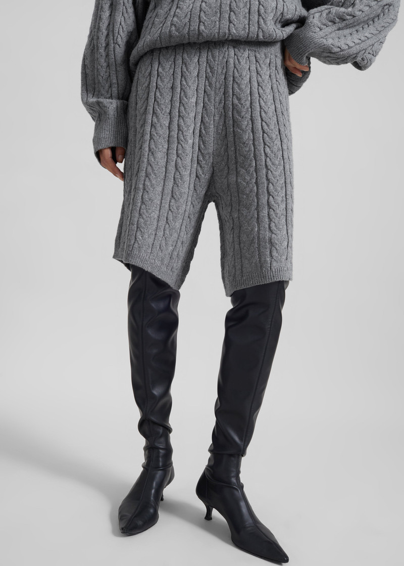 Karmoy Cable Knit Shorts - Grey 3