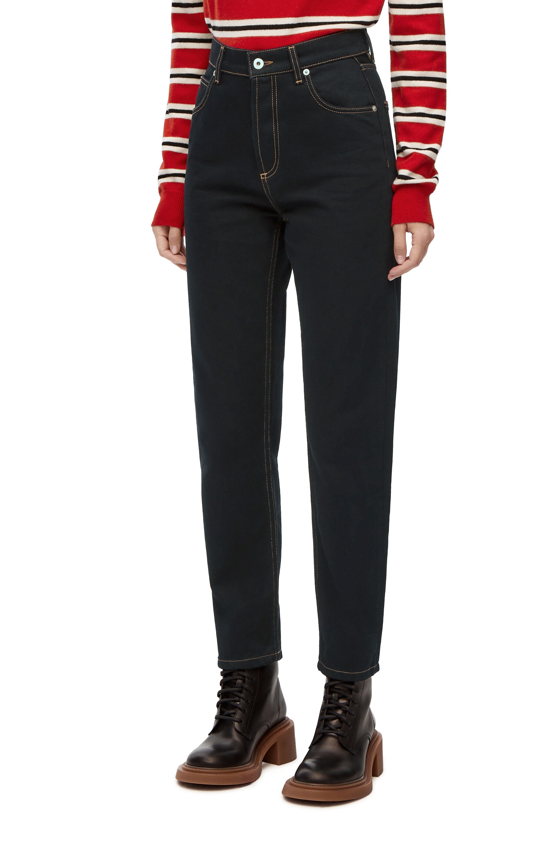 Anagram pocket tapered jeans in denim - 3