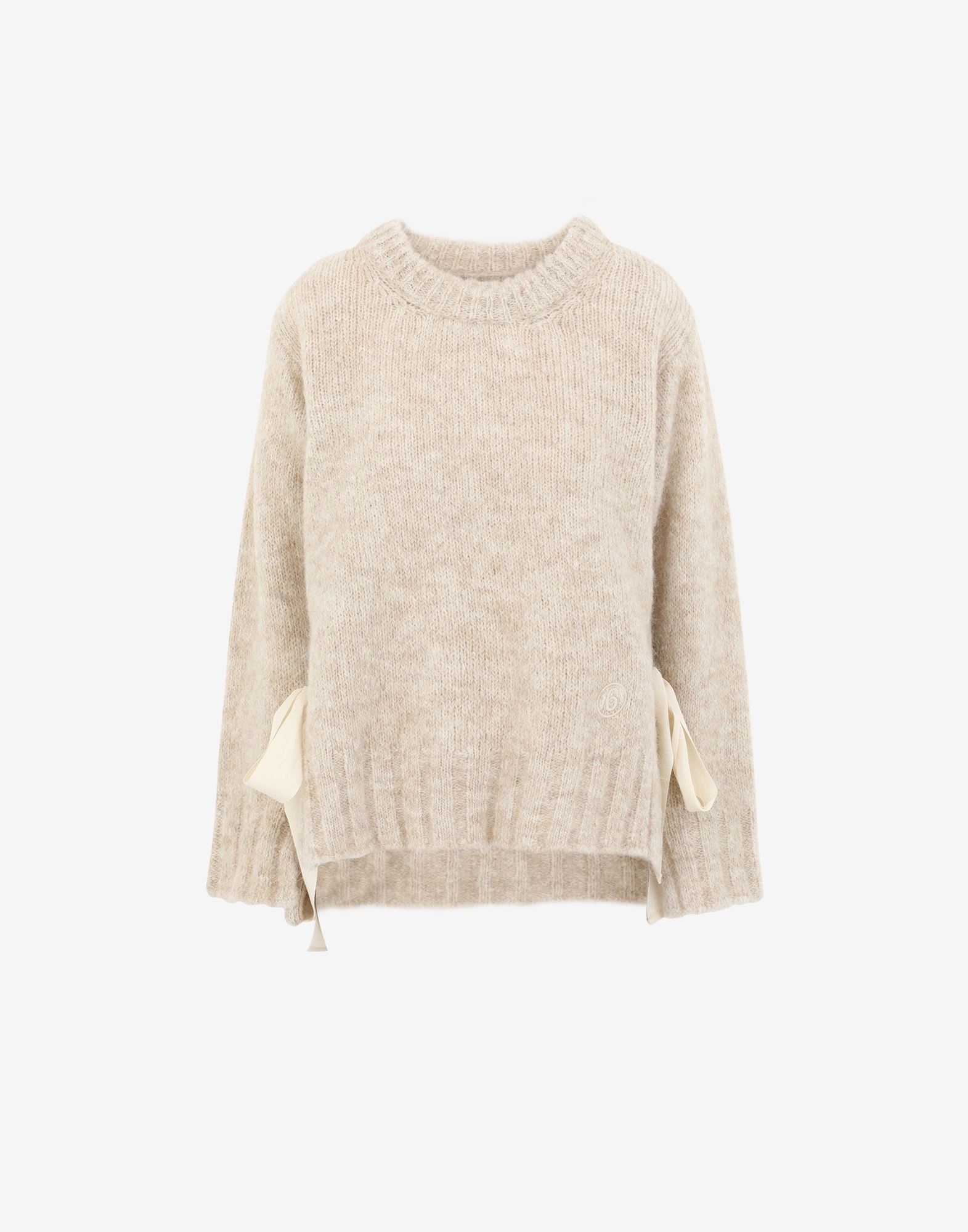 Ribbon hairy knit sweater - 1