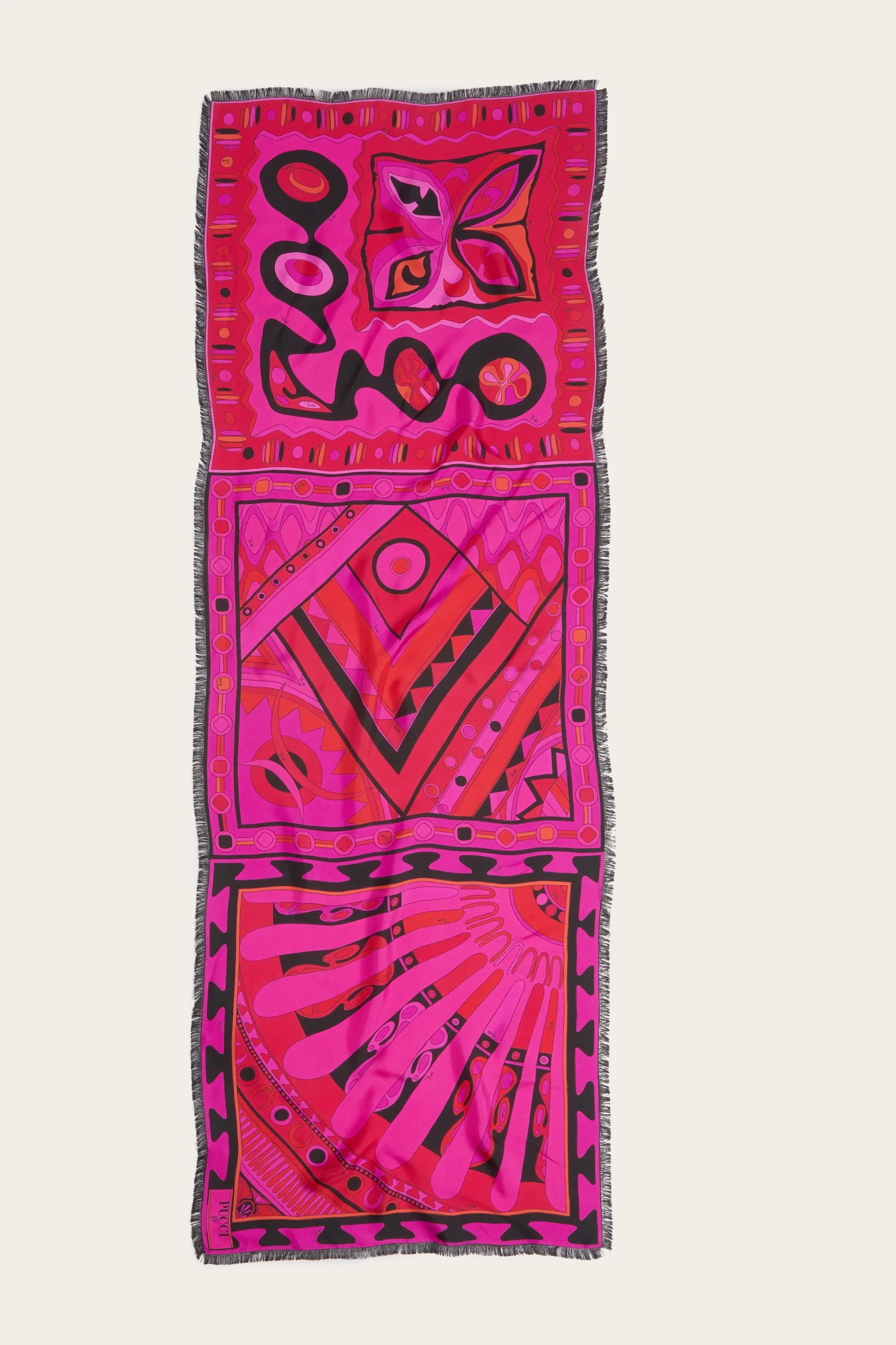 MIXED PRINT SILK STOLE - 1