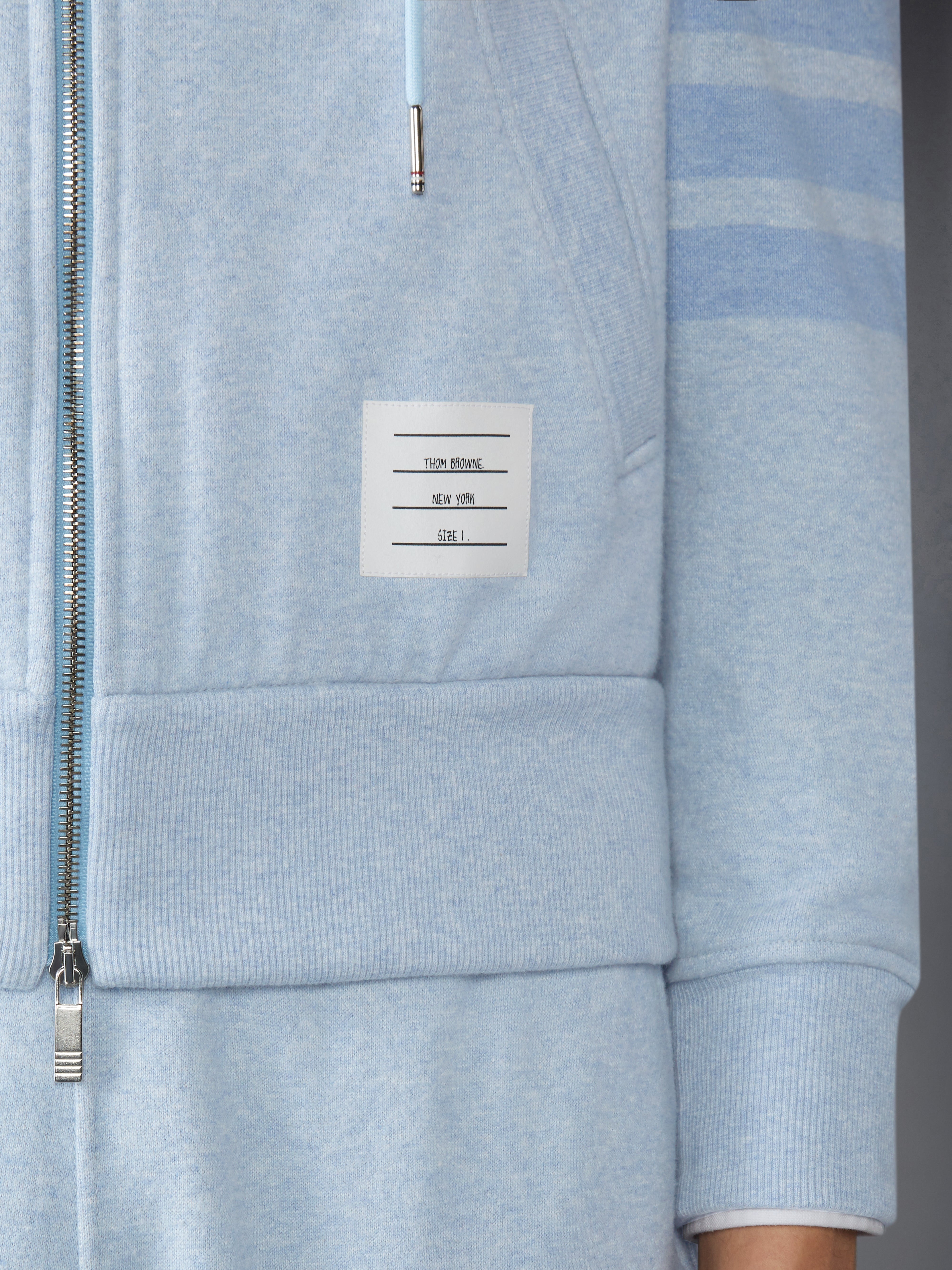 MELANGE BRUSHED LOOPBACK 4-BAR ZIP UP HOODIE - 5