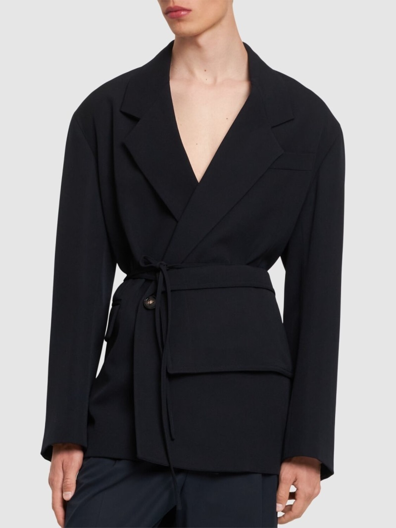 Compact wool gabardine blazer - 3