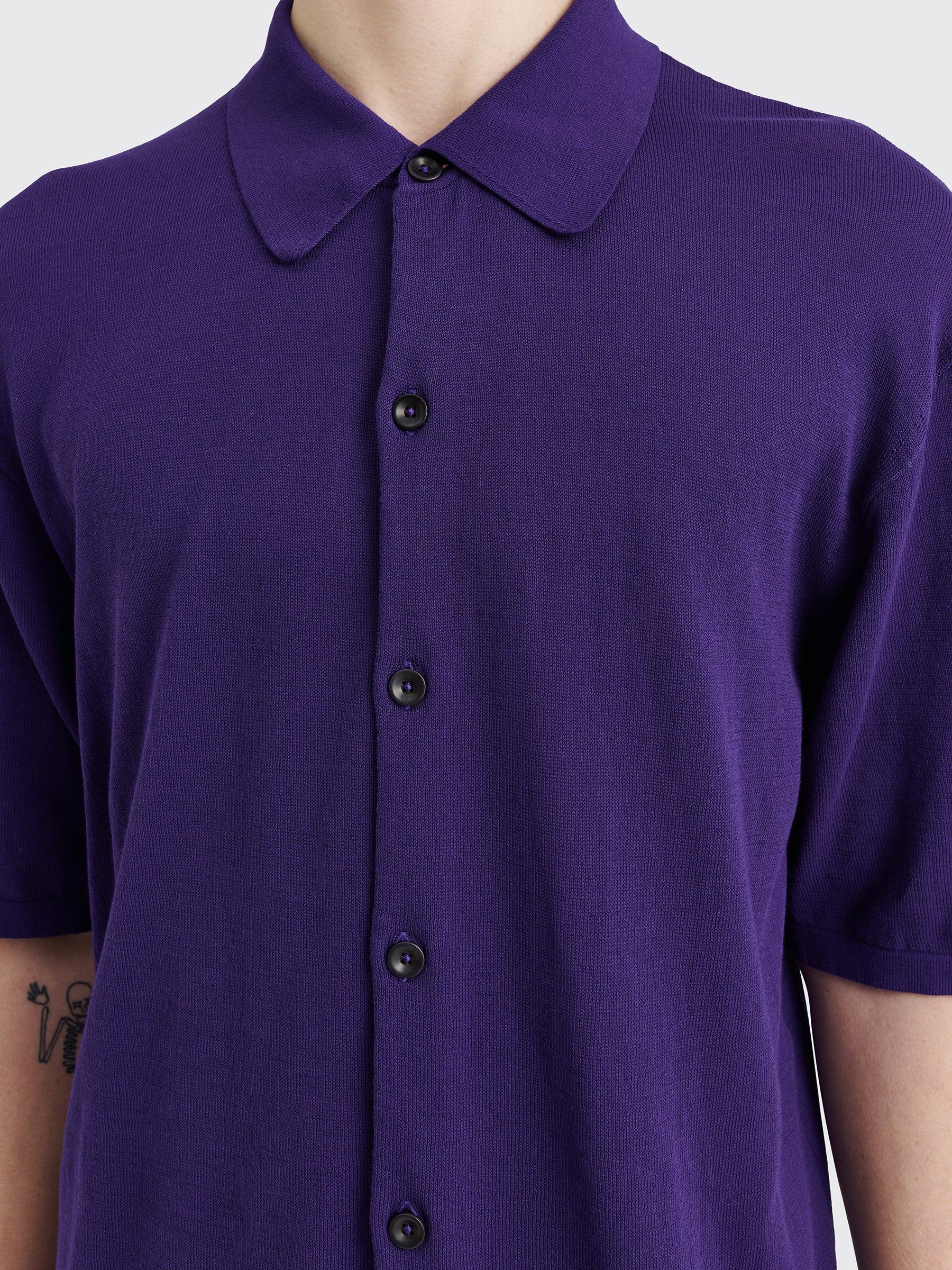 LEMAIRE POLO SHIRT PURPLE IRIS - 5