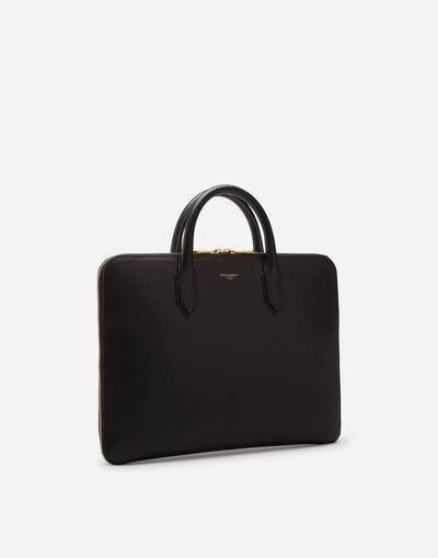 Dolce & Gabbana Monreal briefcase in calfskin with heat-pressed logo outlook