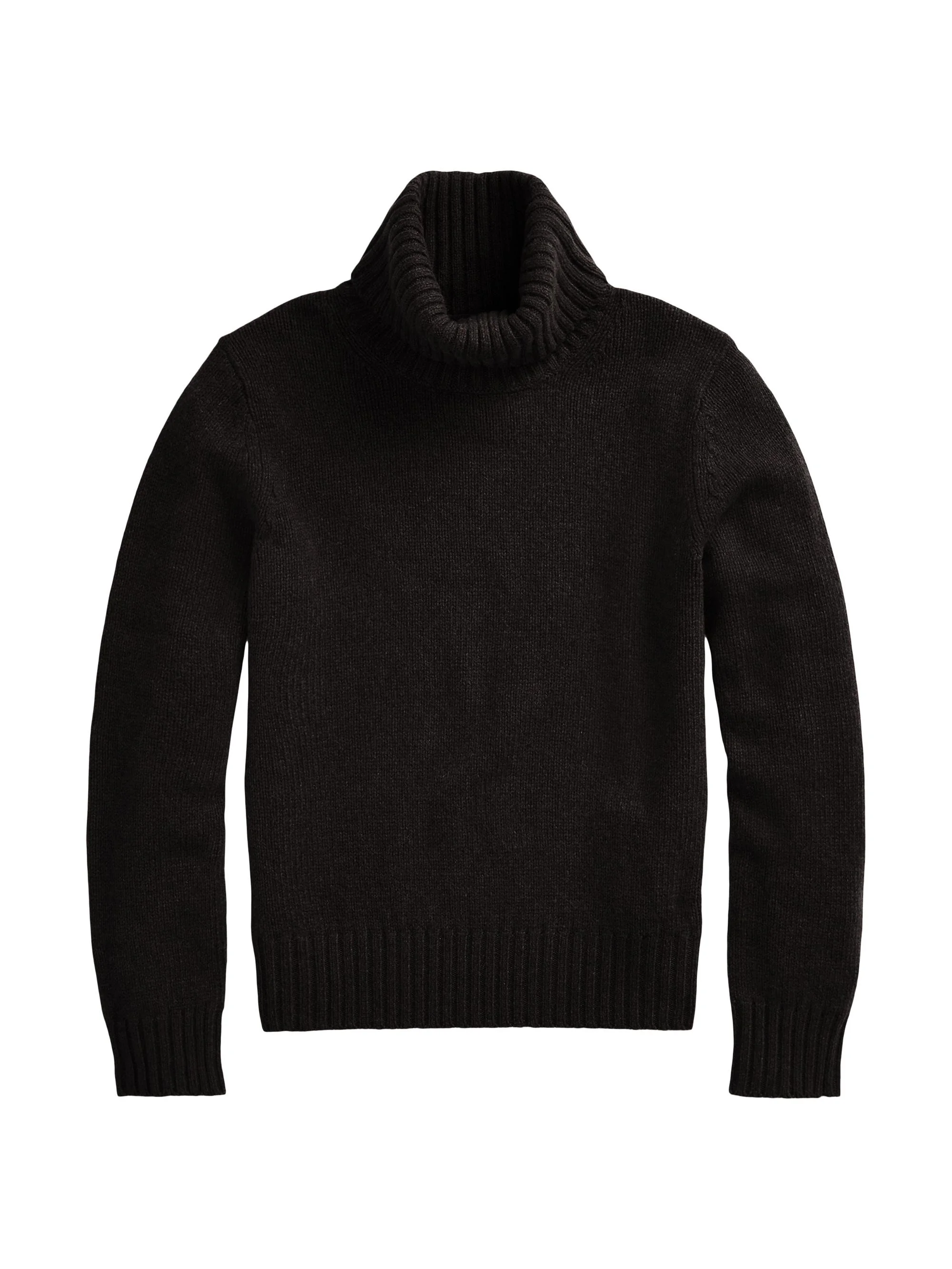 Women's Wool Turtleneck Sweater - Polo Black - 1