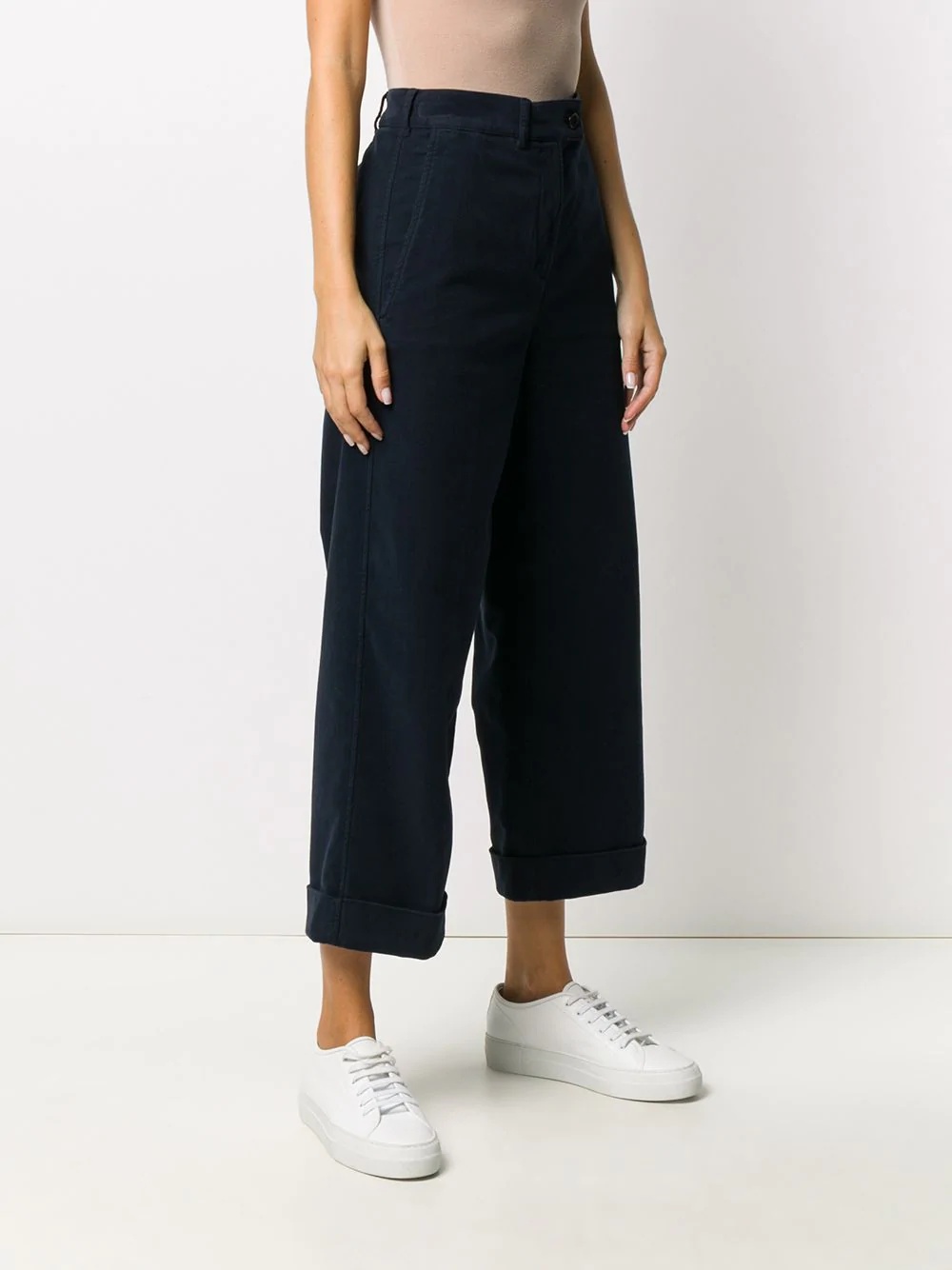 cropped wide leg trousers - 3