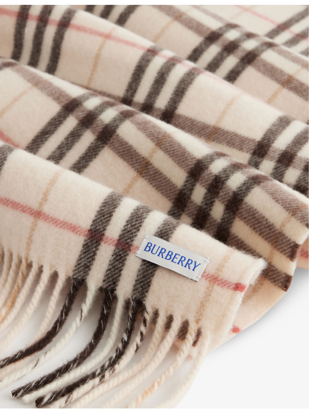 Check-print fringed cashmere scarf - 3