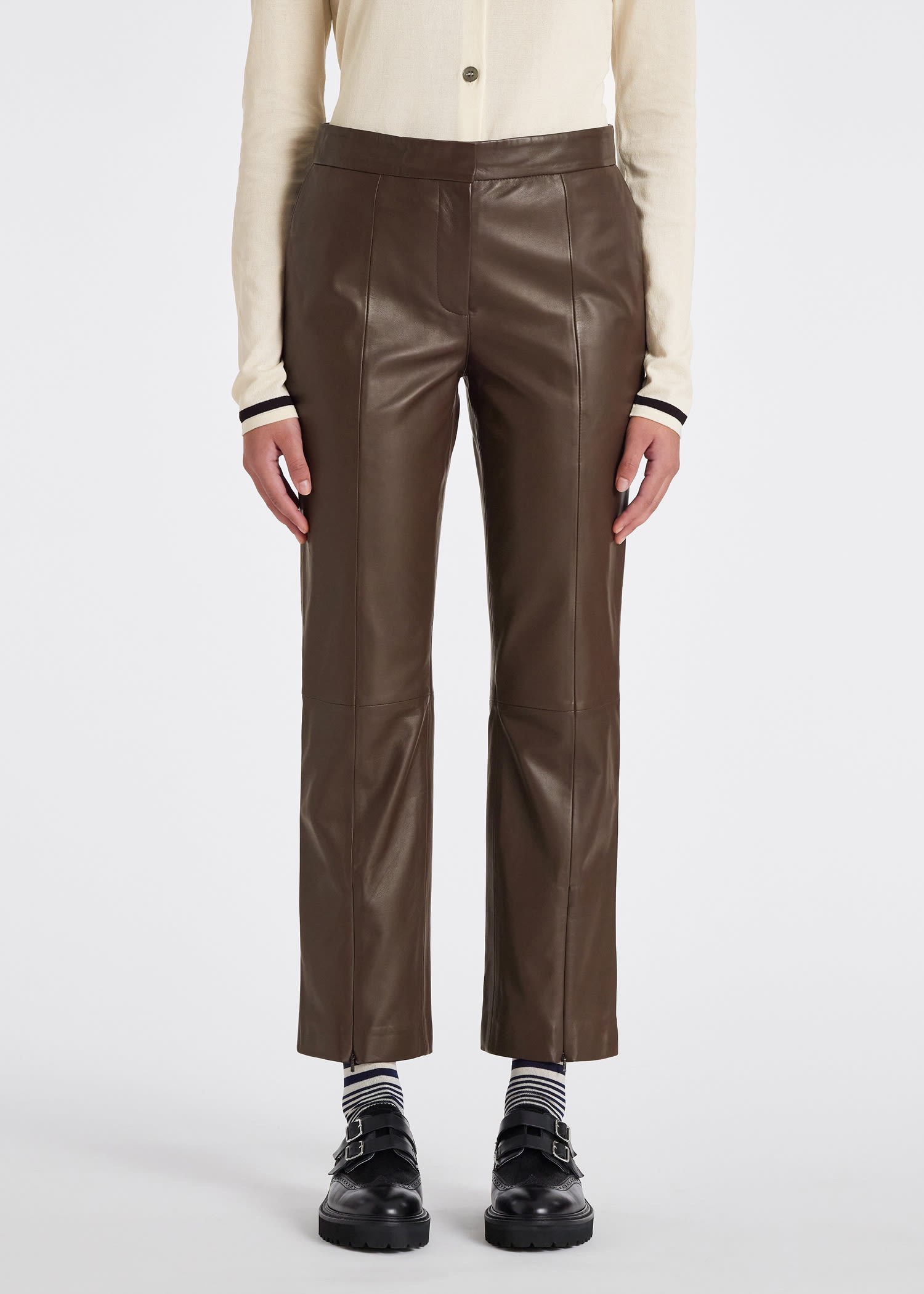 Slim-Fit Leather Pants - 5