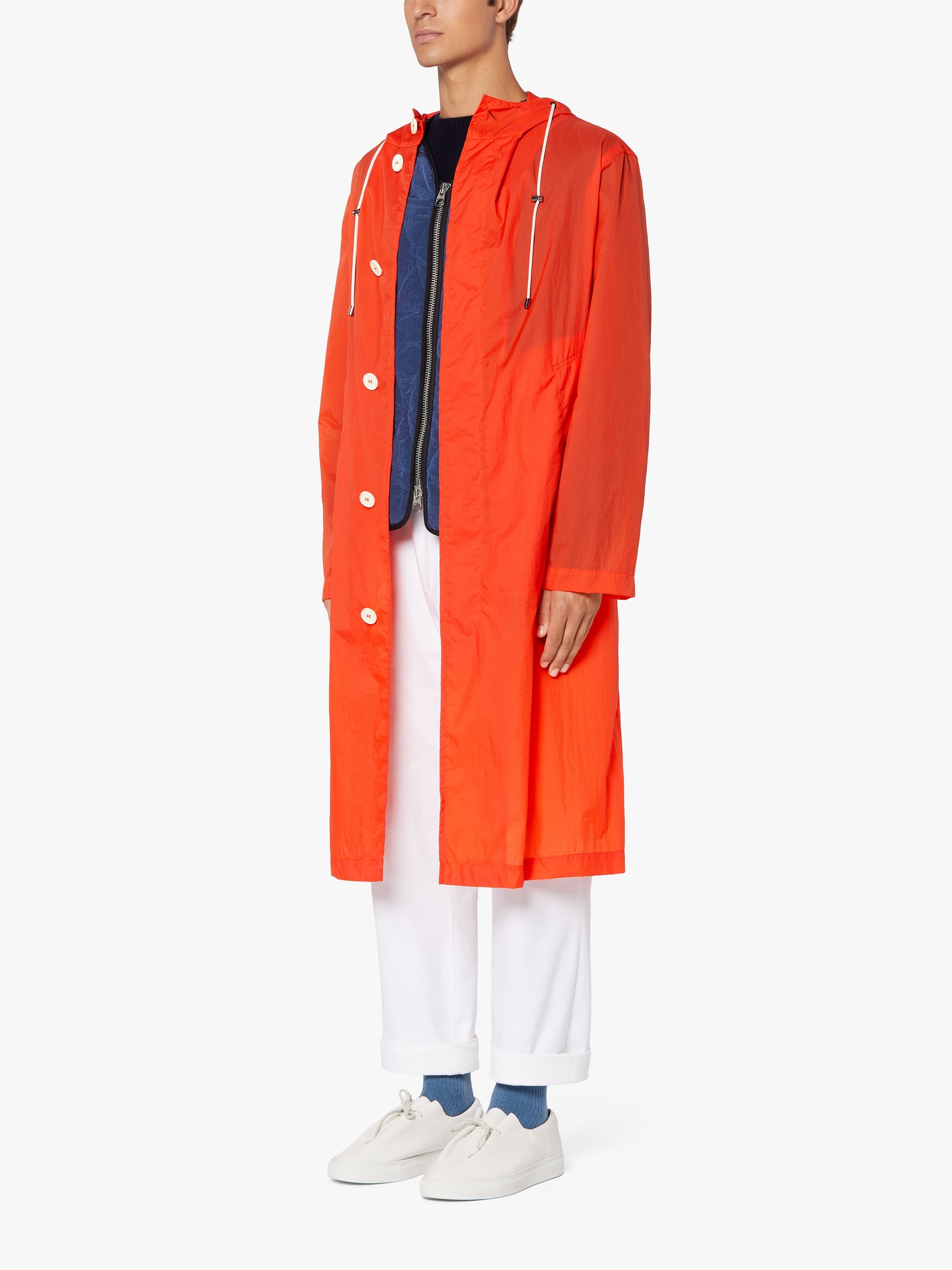WOLFSON ORANGE NYLON HOODED COAT | GMM-219 - 4
