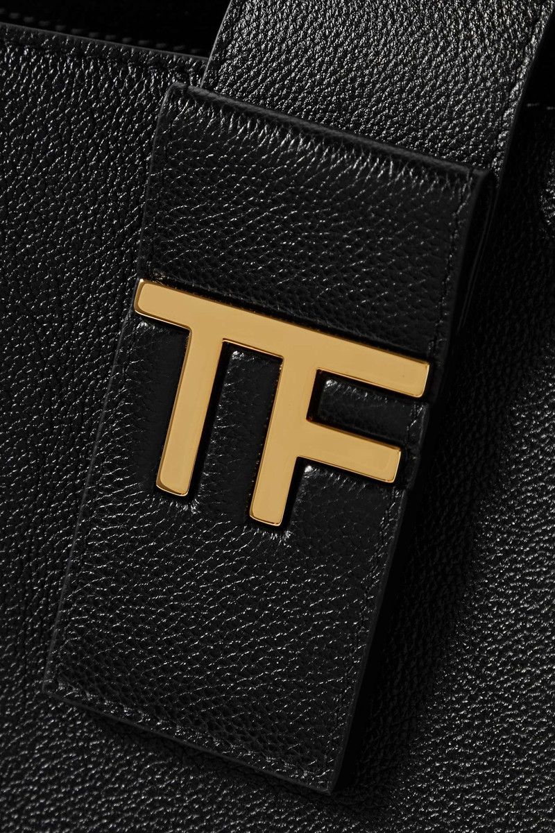 Embellished textured-leather tote 4