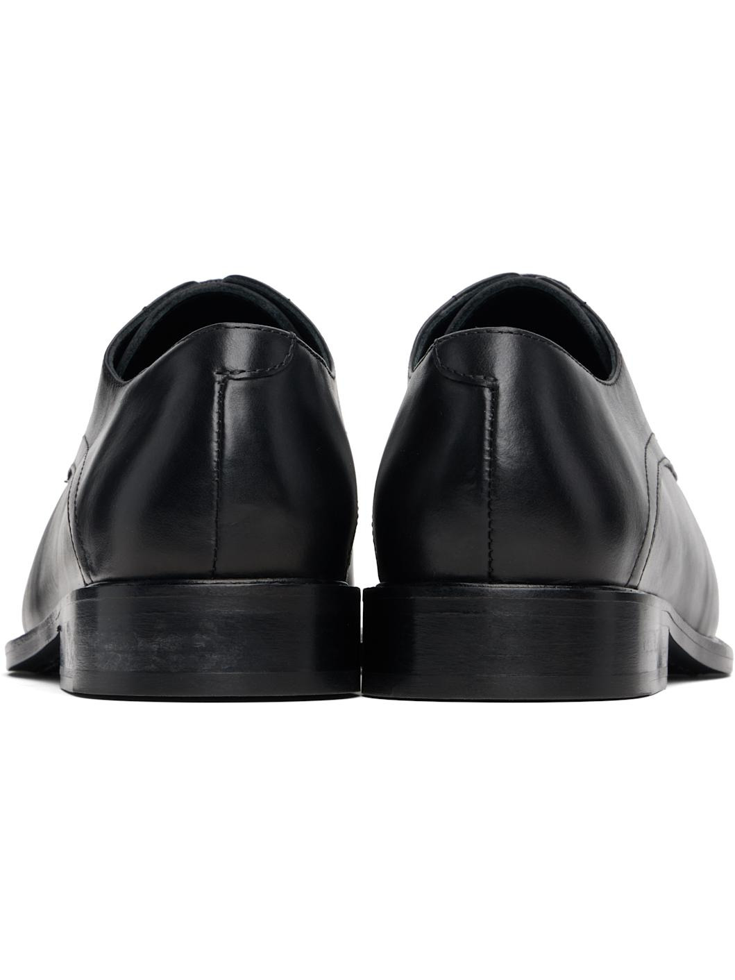 SSENSE Exclusive Black & Pink Slashed Square Toe Derbys - 2