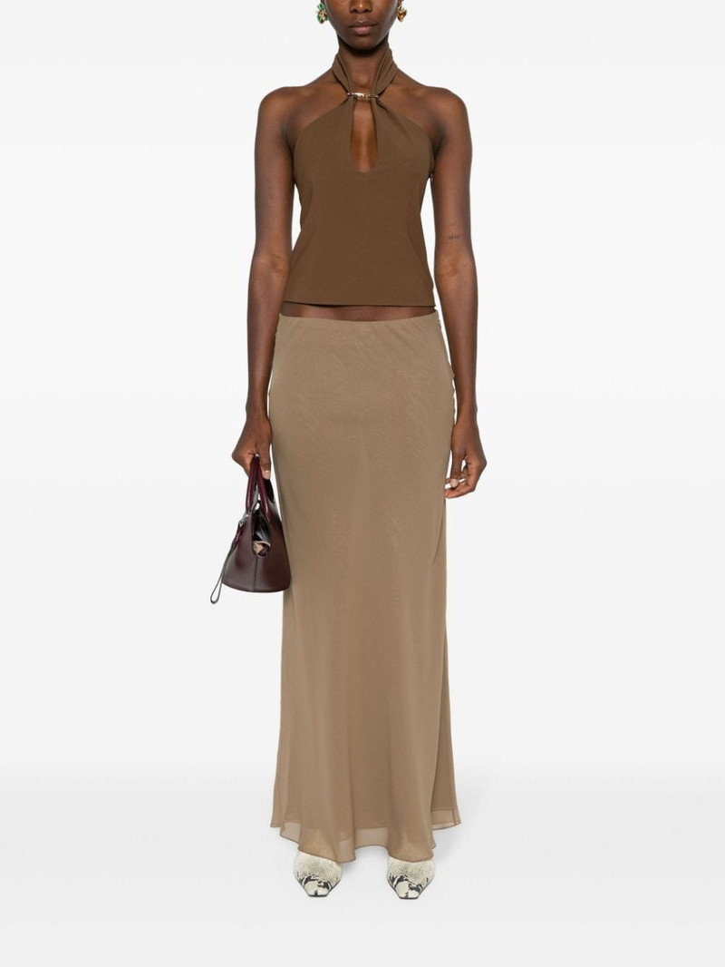 KHAITE Mauva silk A-Line skirt outlook