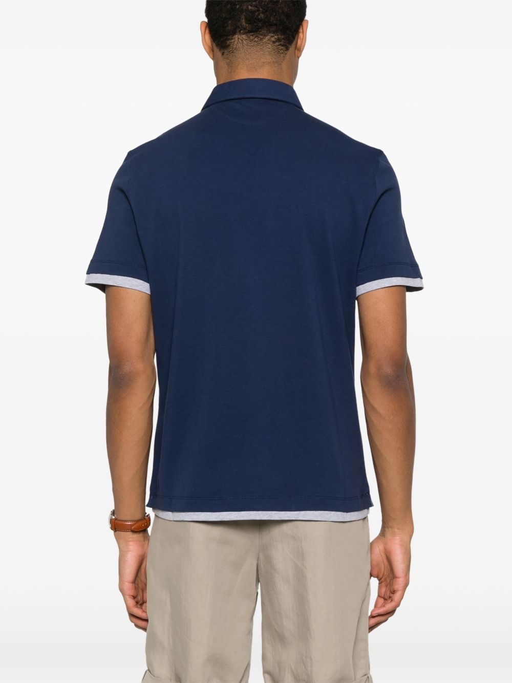 Tシャツ・カットソー BRUNELLO CUCINELLI Layered polo shirt (MW8353966 CJC56) Brunello Cucinelli layered-effect Polo Shirt | Blue | FARFETCH
