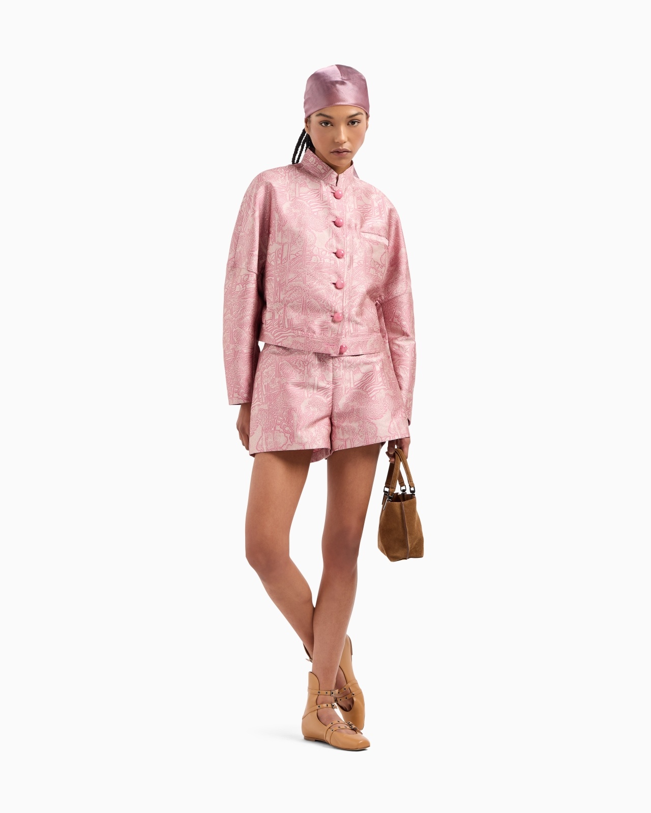 ALL-OVER JACQUARD JACKET WITH GURU COLLAR - 2
