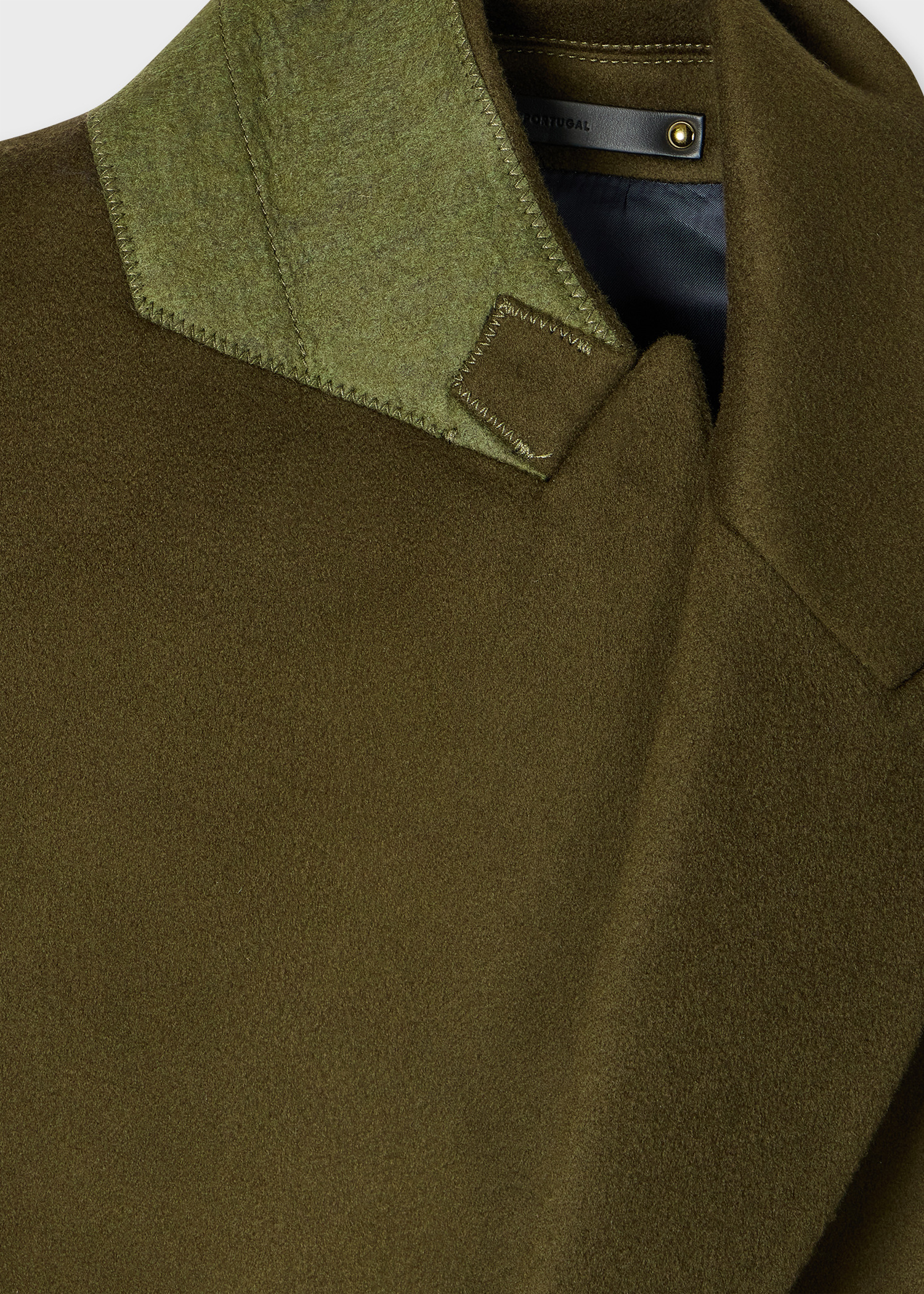 Khaki Wool-Cashmere Epsom Coat - 2