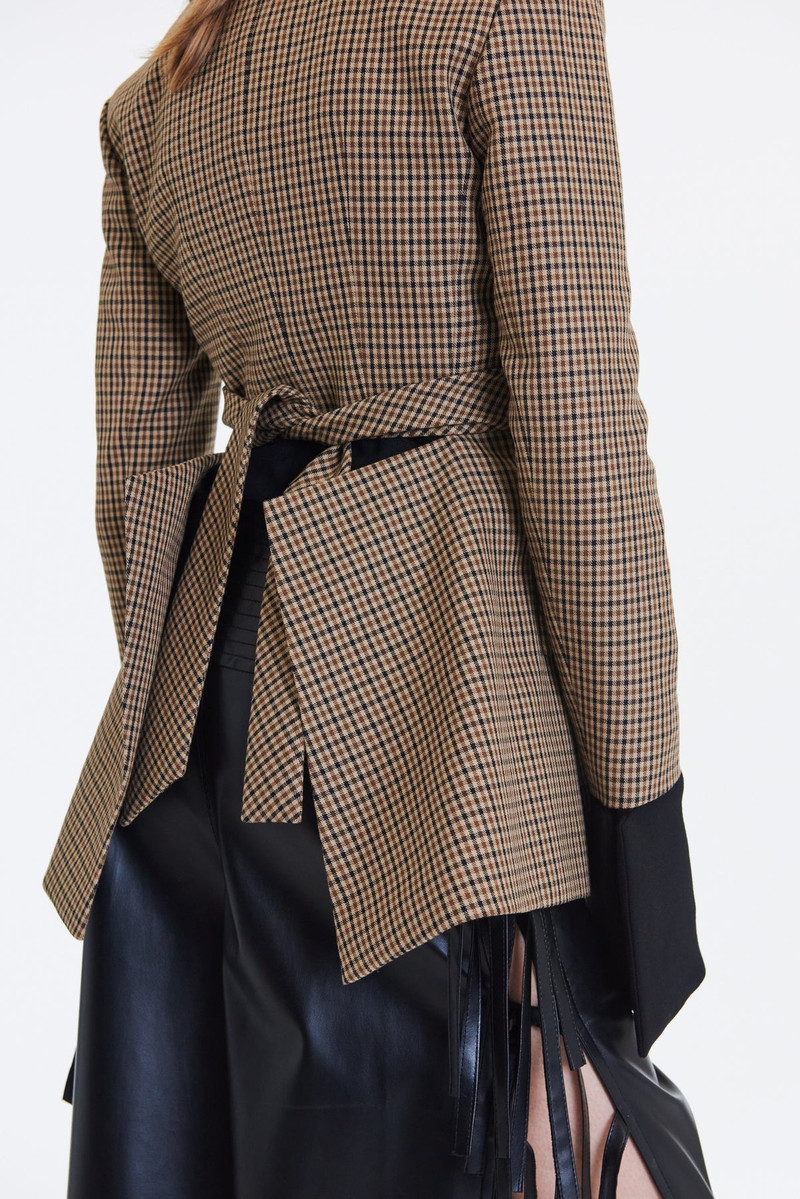 COLLARLESS DECONSTRUCTED JACKET GINGHAM 7