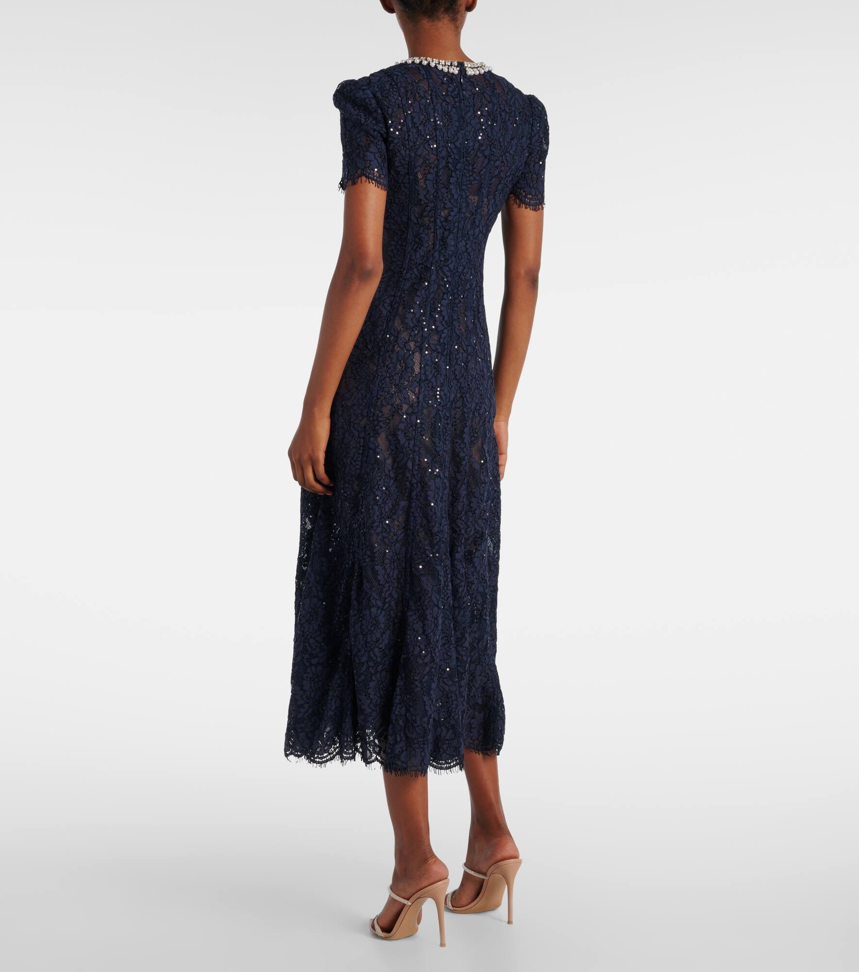 Embellished lace midi dress - 3