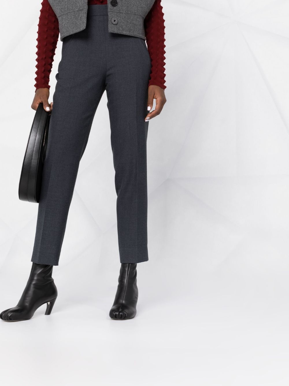 high-waisted slim-fit trousers - 3