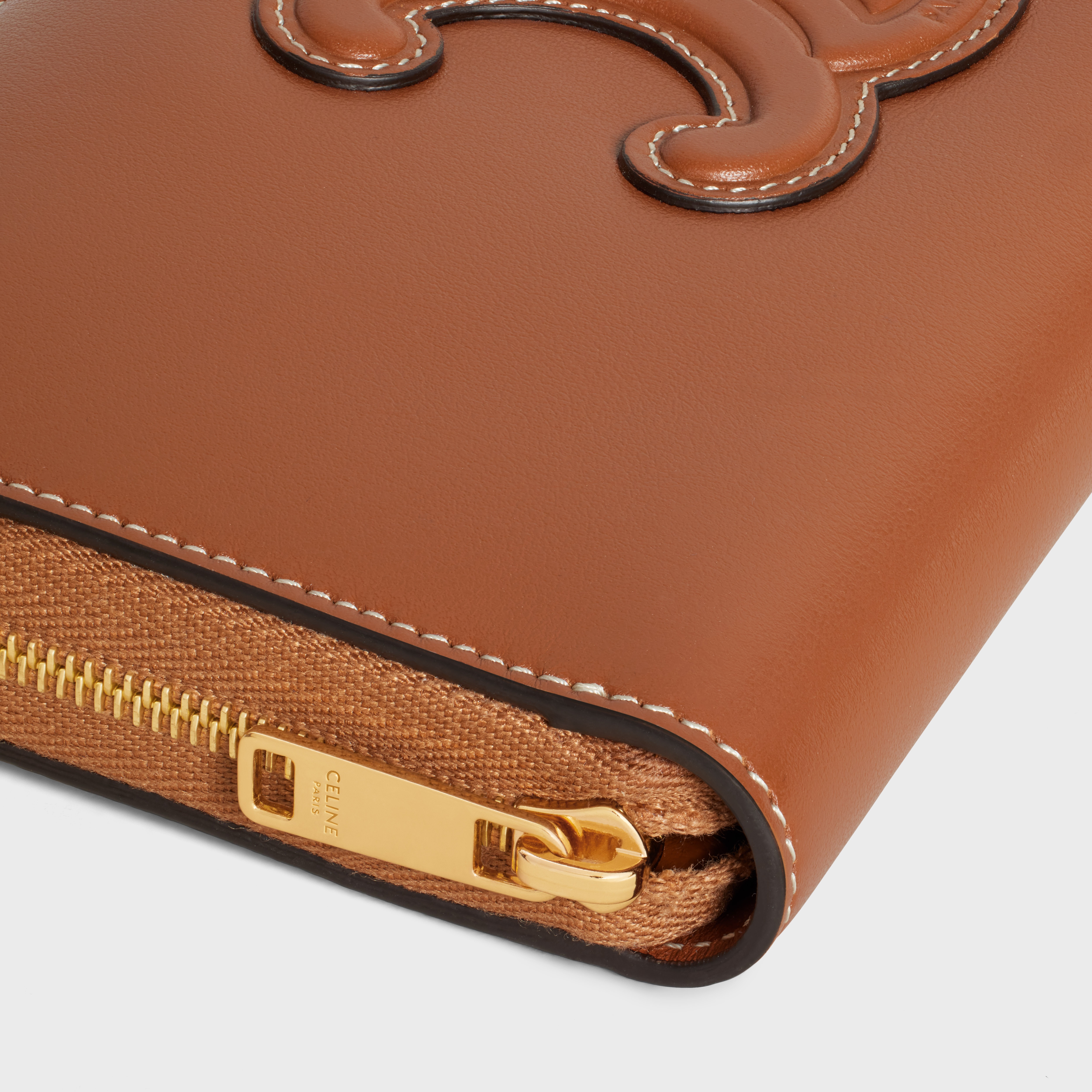 LARGE ZIPPED WALLET CUIR TRIOMPHE IN SMOOTH CALFSKIN - 5