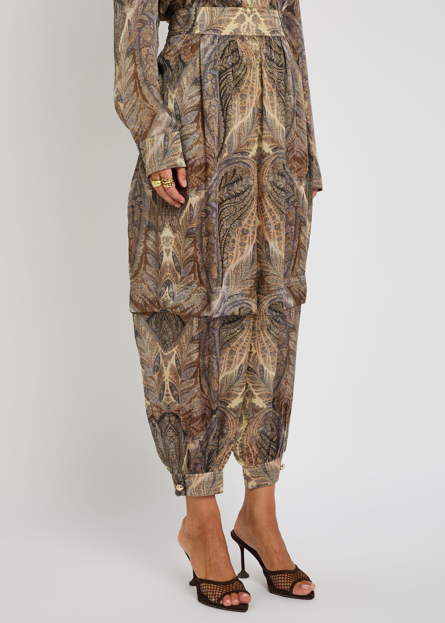 Zimmermann Hypnotic Printed Tapered-leg Silk Trousers - 2