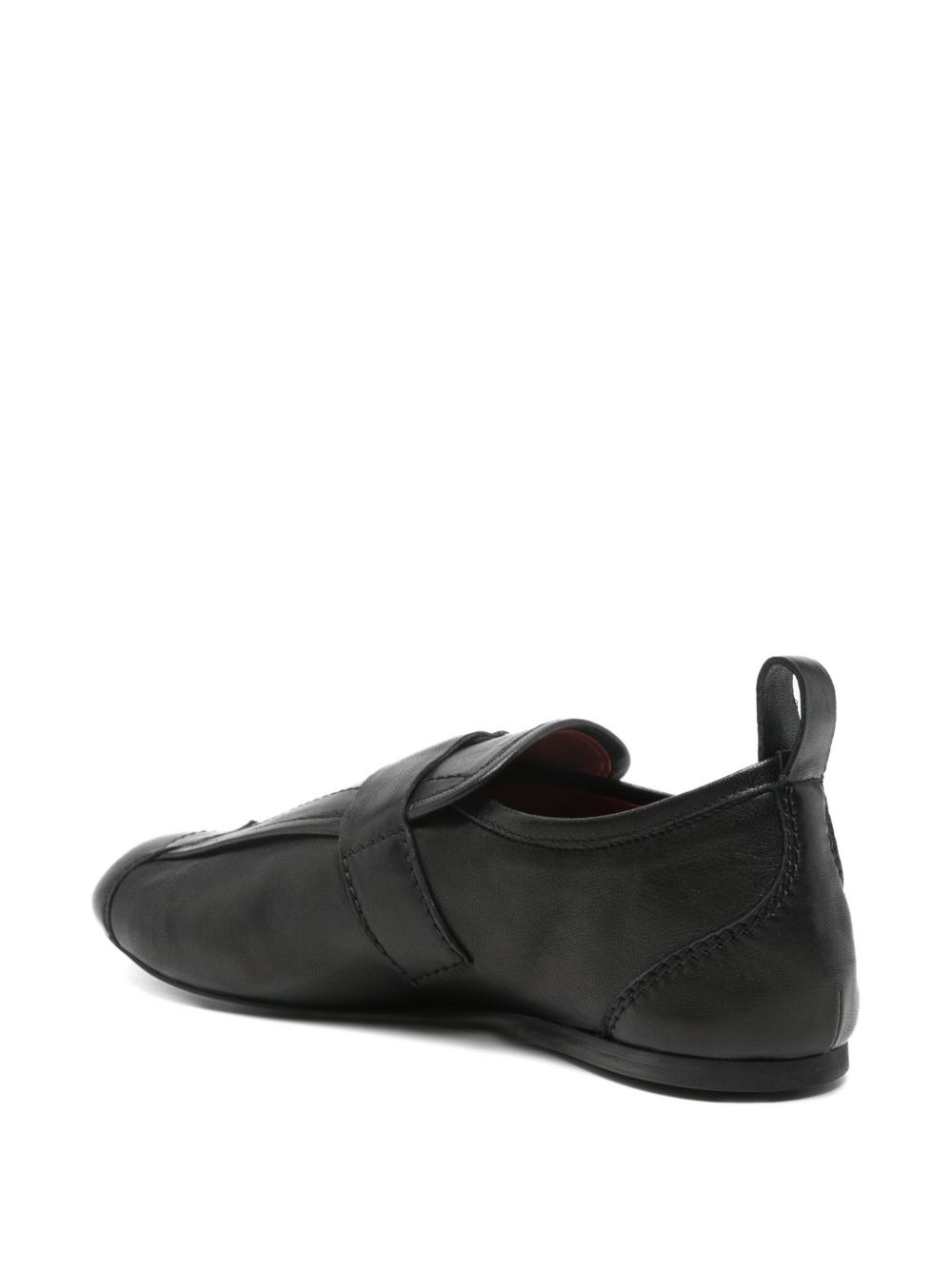 buckle-strap leather sneakers - 3