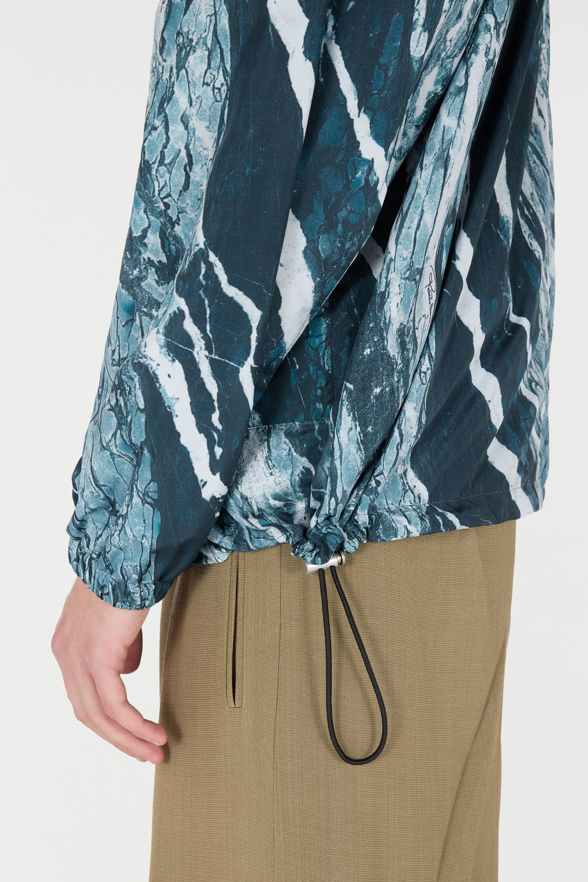 Marble-Print Bomber Jacket - 7