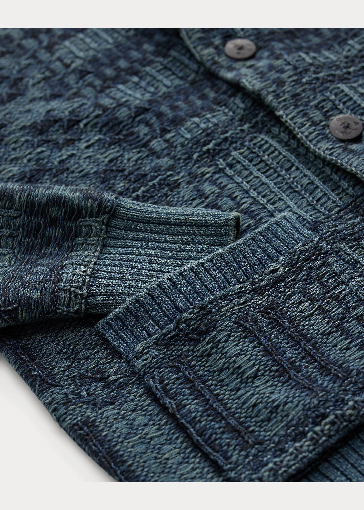 Indigo Jacquard-Knit Cotton Cardigan - 4