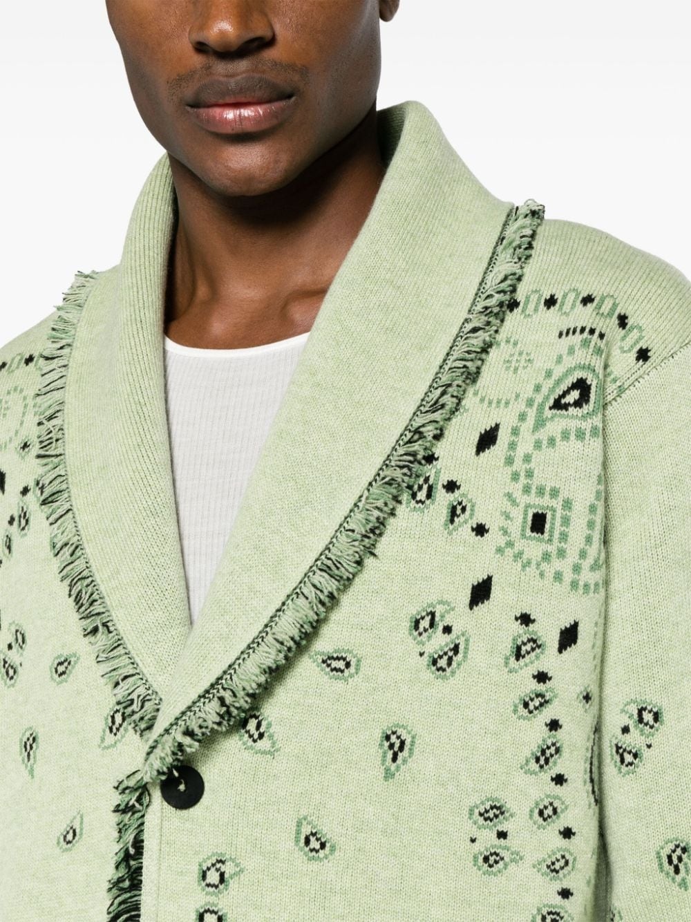 bandana-jacquard cashmere cardigan - 5