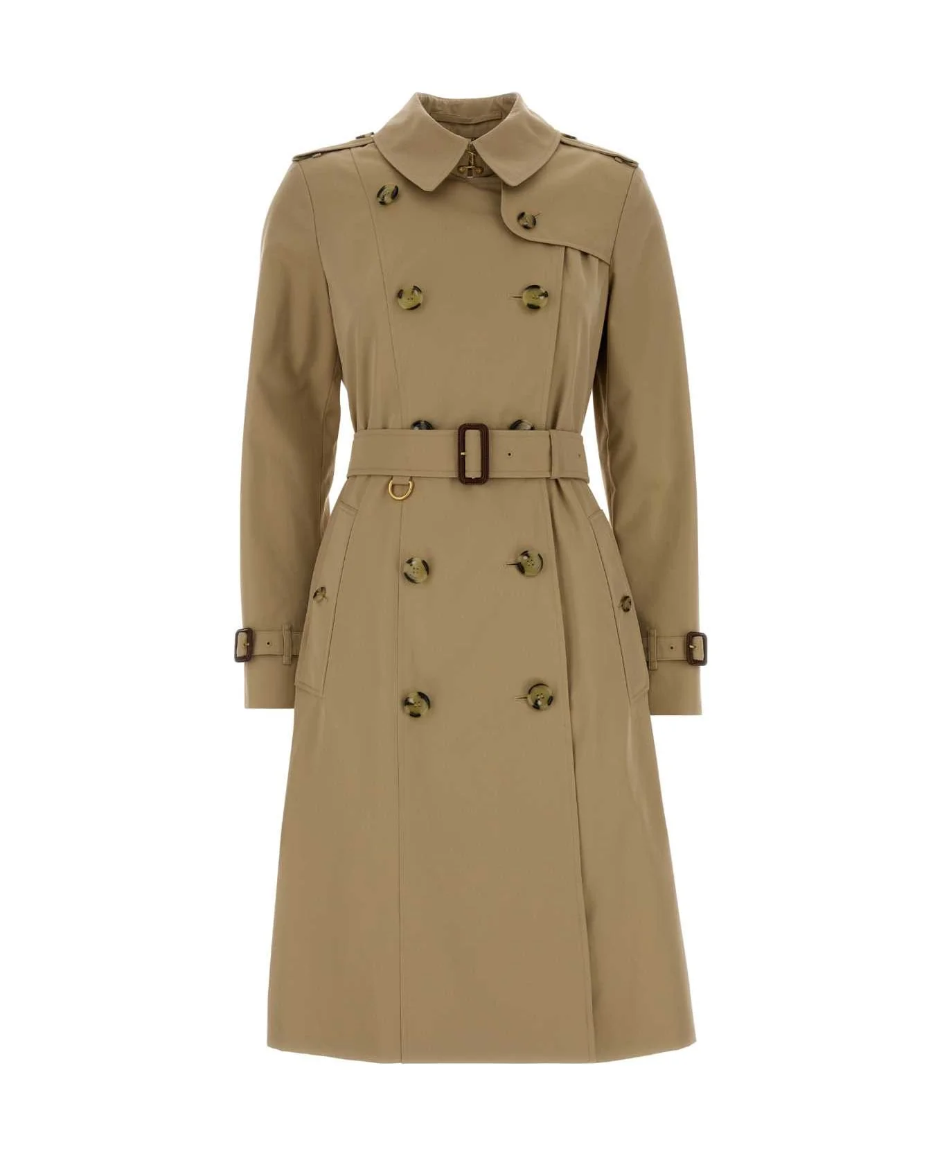 Beige Twill Trench Coat - 1