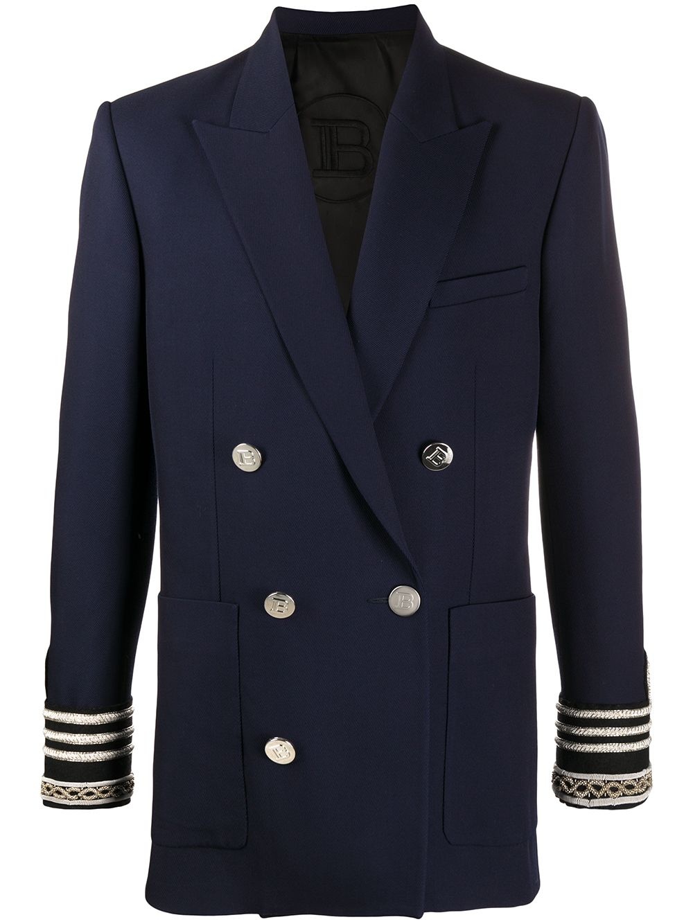 striped cuff blazer - 1