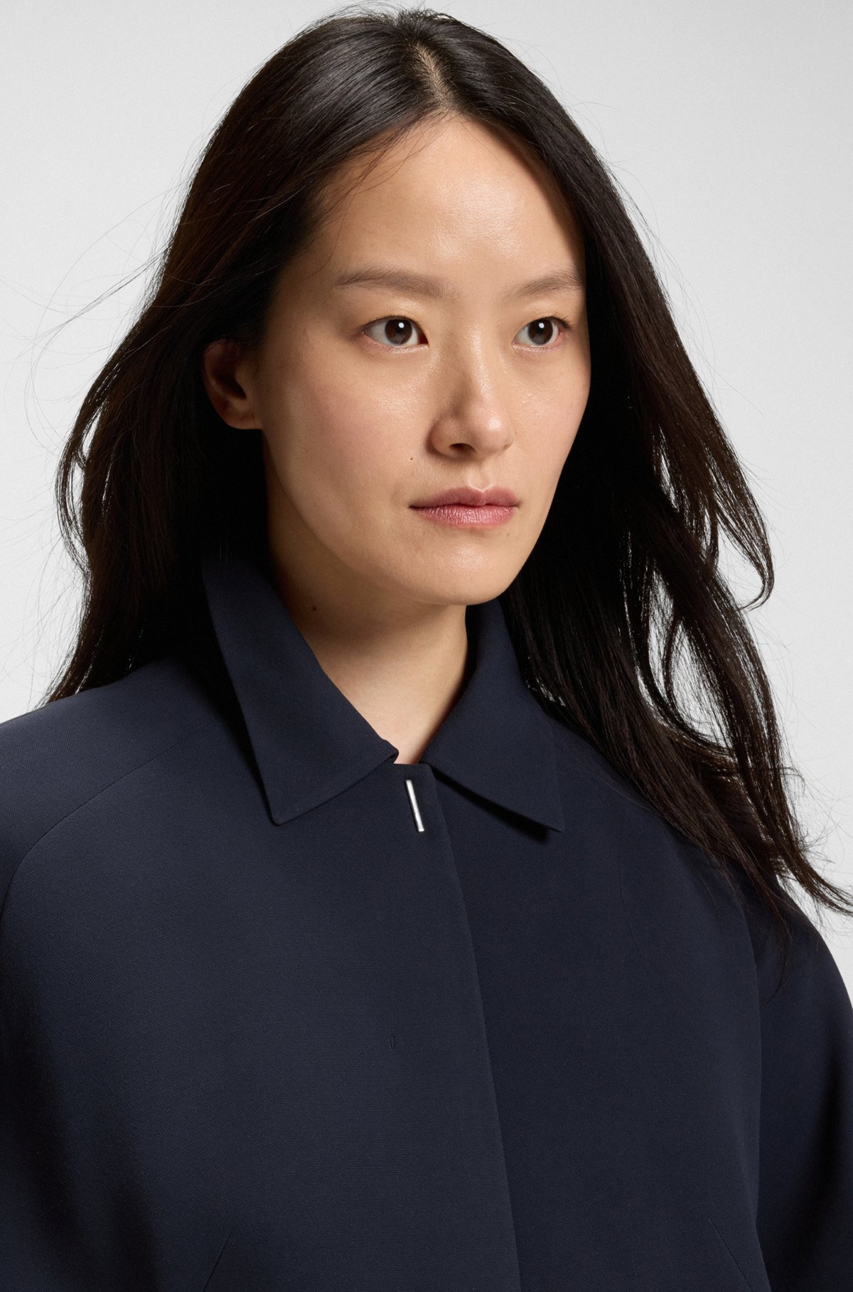 CREPE BLAZER WITH CONCEALED CLOSURE - 5