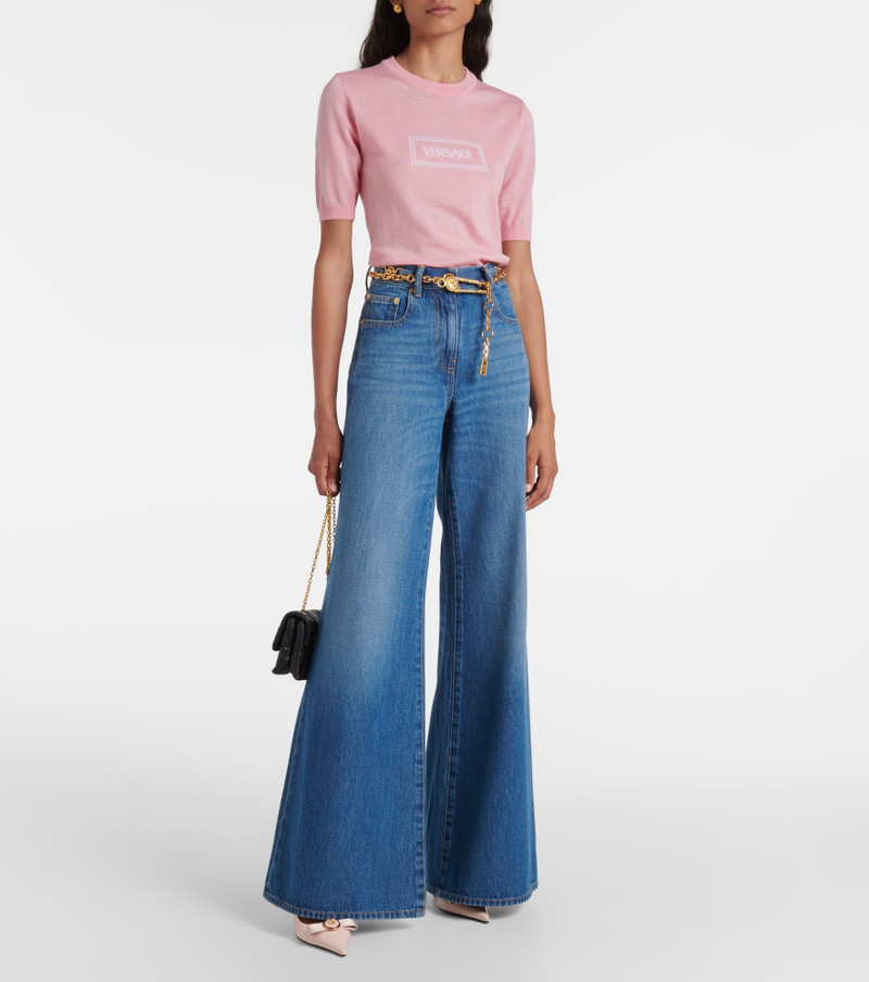 VERSACE Logo jacquard knitted top outlook