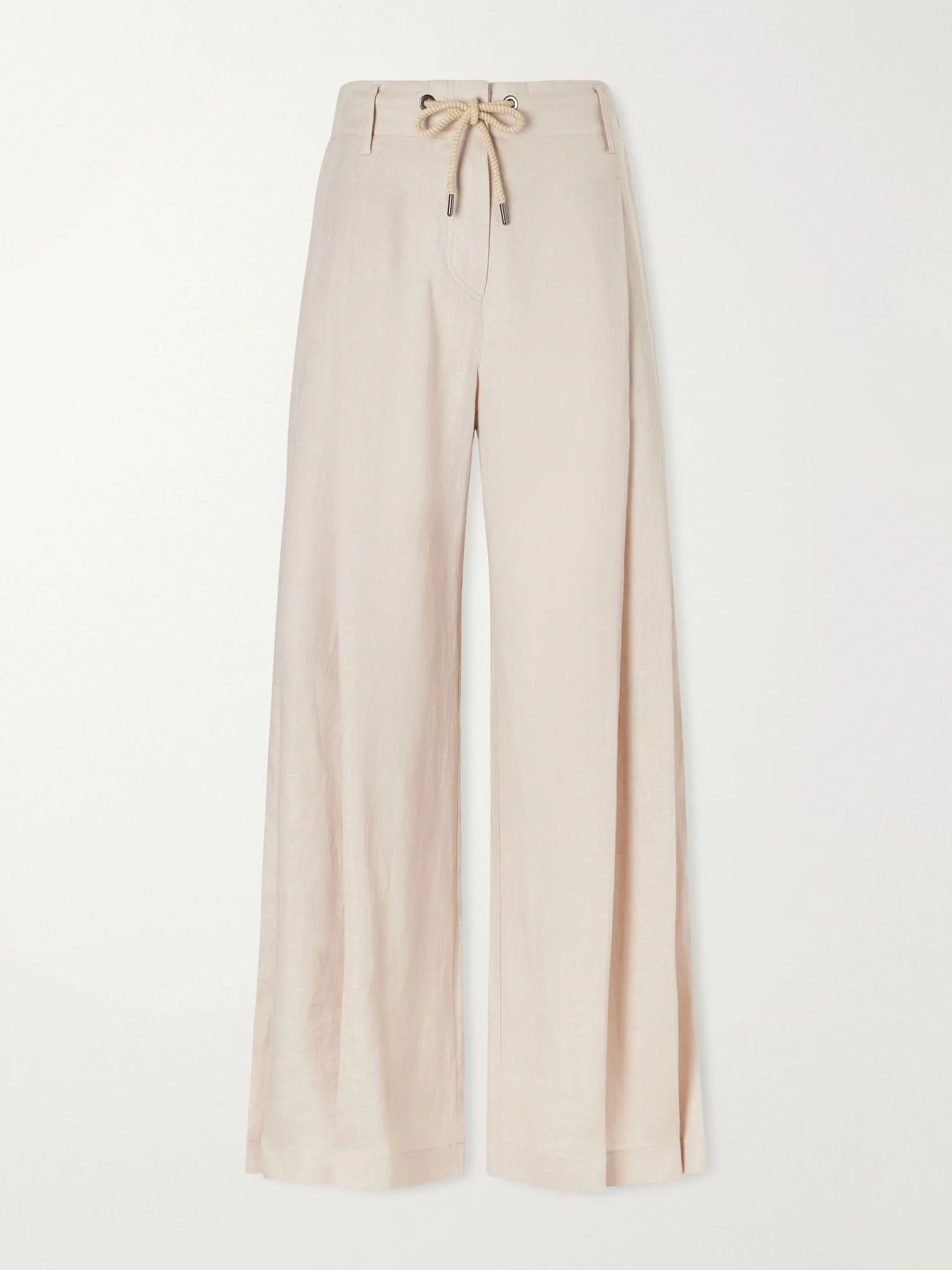 Linen wide-leg drawstring pants Sand - 1