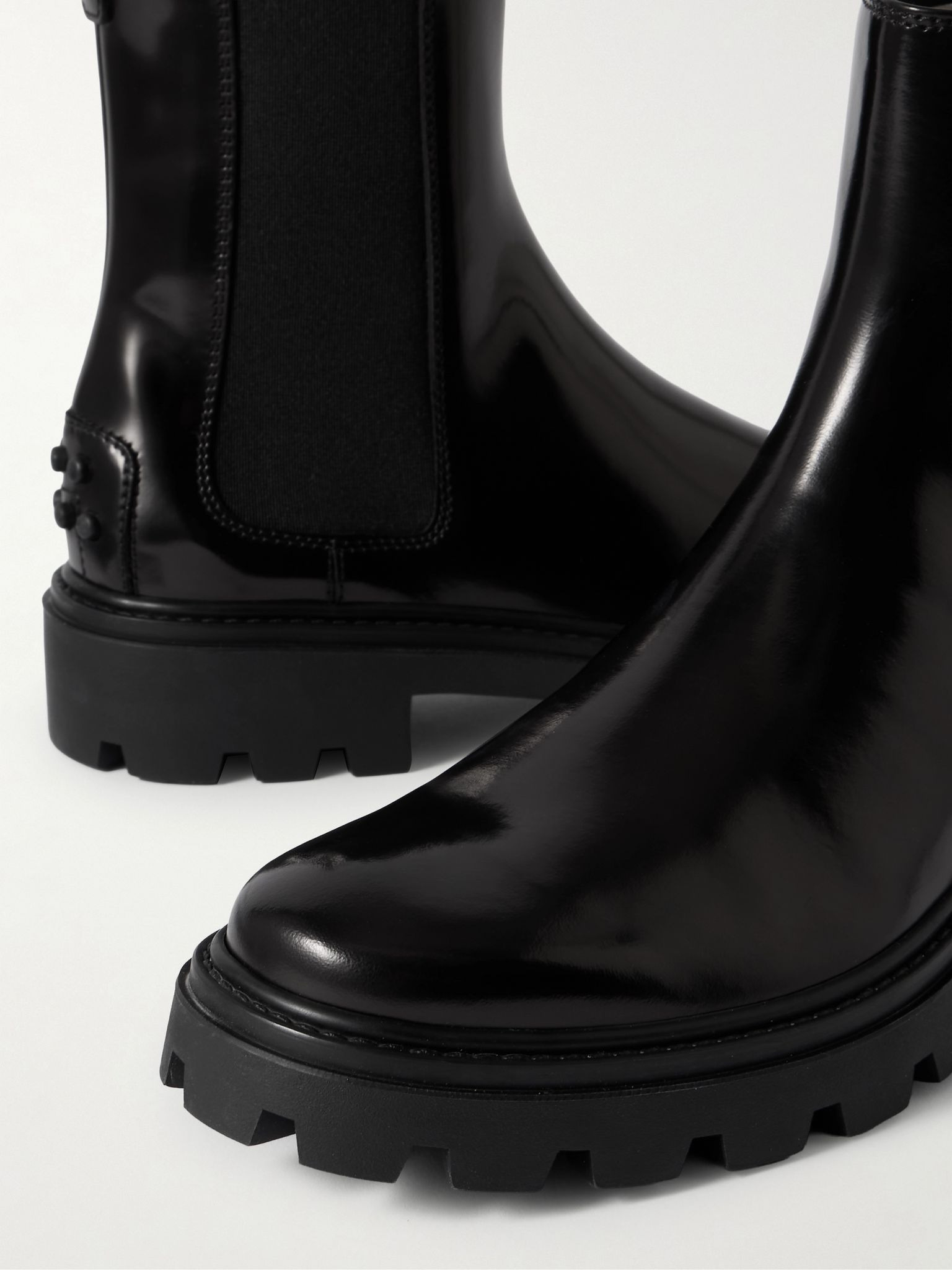 Gomma Pesante glossed-leather Chelsea boots Black - 4