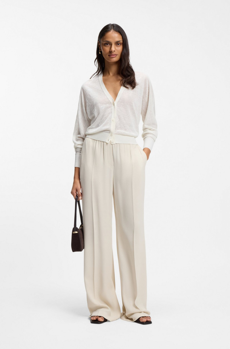 BOSS LINEN-COTTON CARDIGAN WITH BUTTONED FRONT outlook