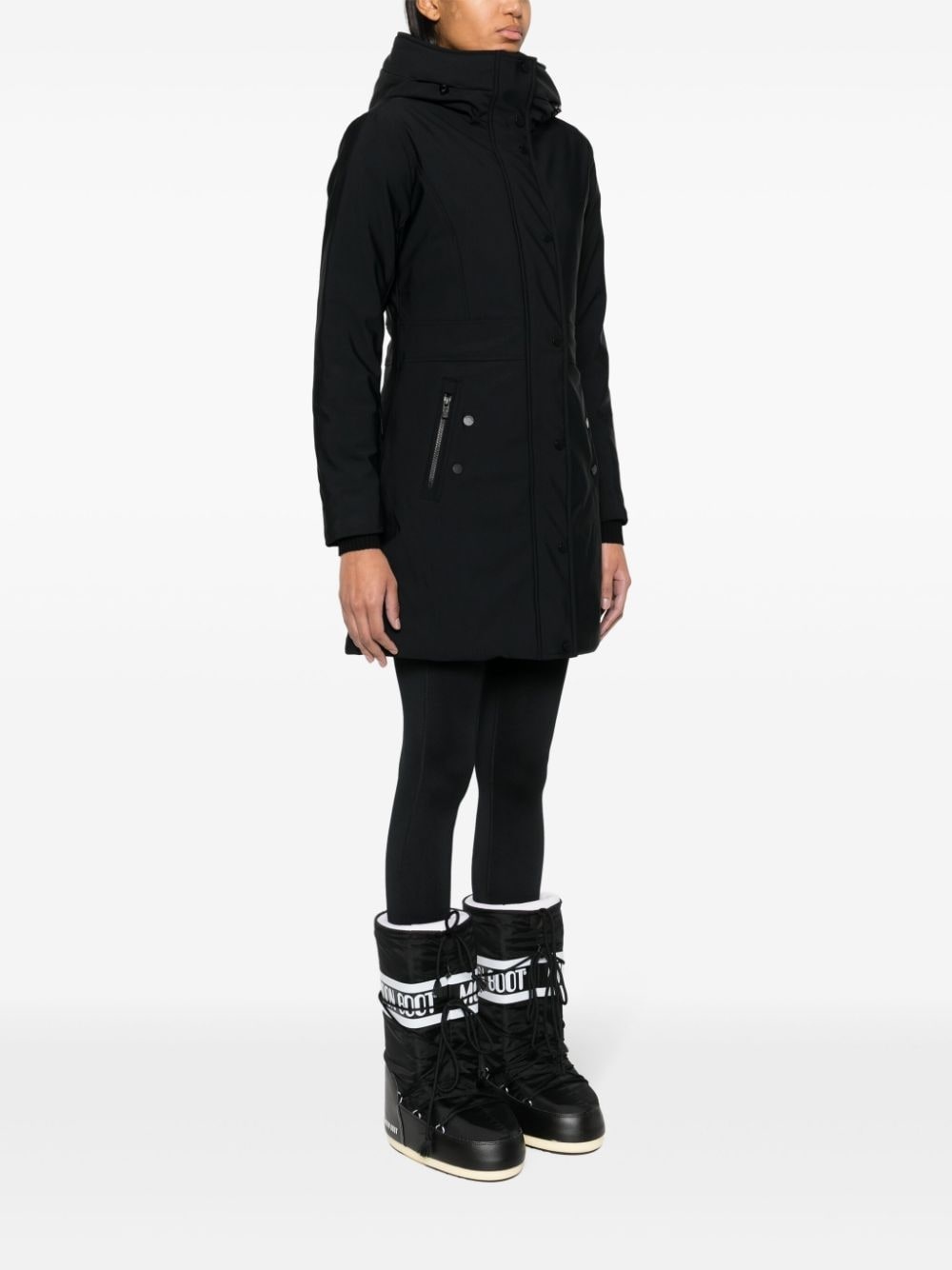 logo-appliquÃ© hooded raincoat - 3