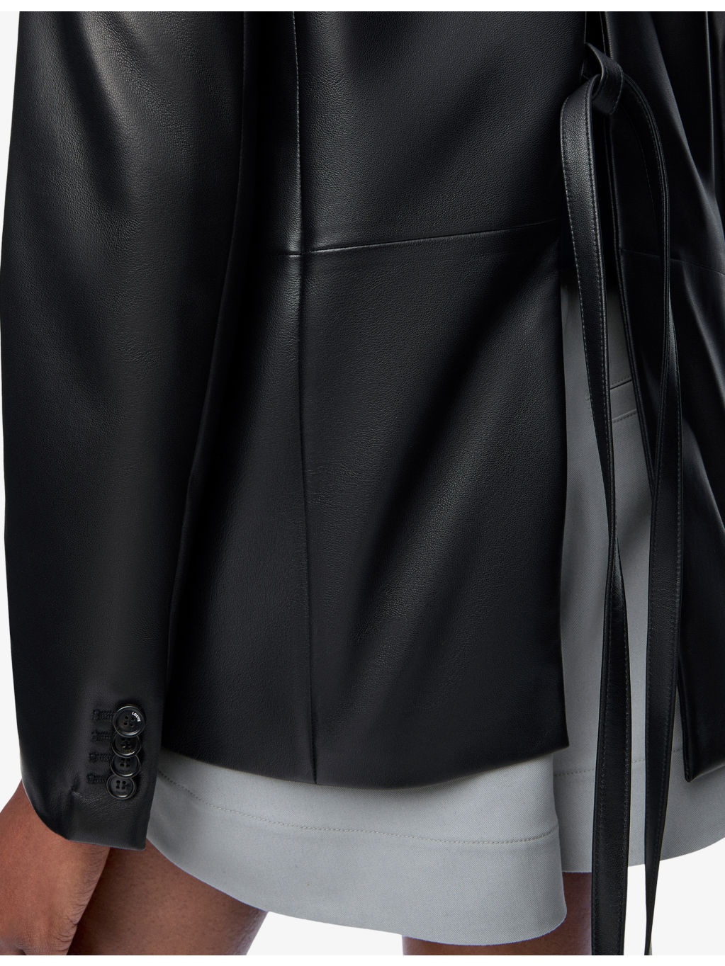 Tailored Split-Back Leather Blazer - 5