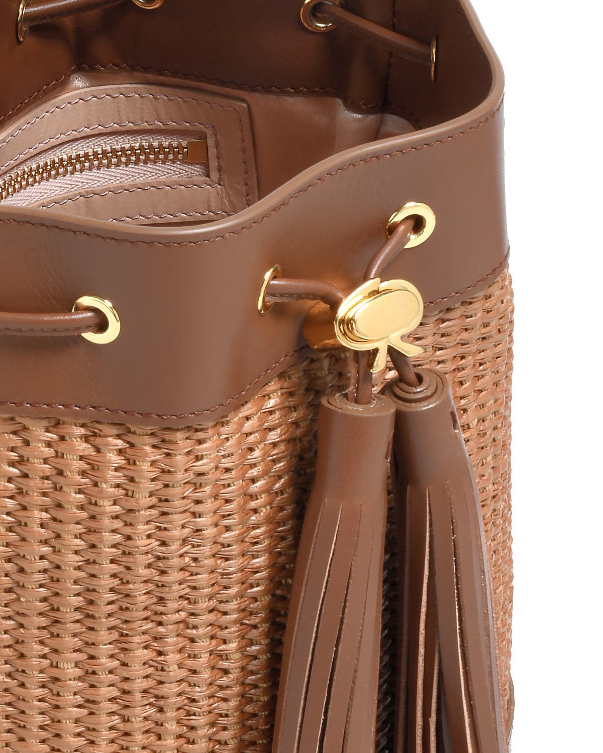 Gianvito Rossi Sienna Bag in Brown Raffia And Leather at Nordstrom - 4