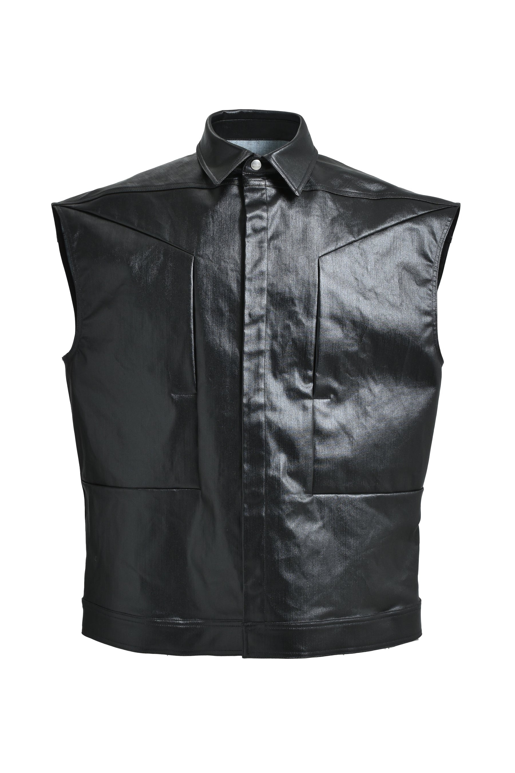 SLEEVELESS JUMBO OUTERSHIRT / BLK - 5