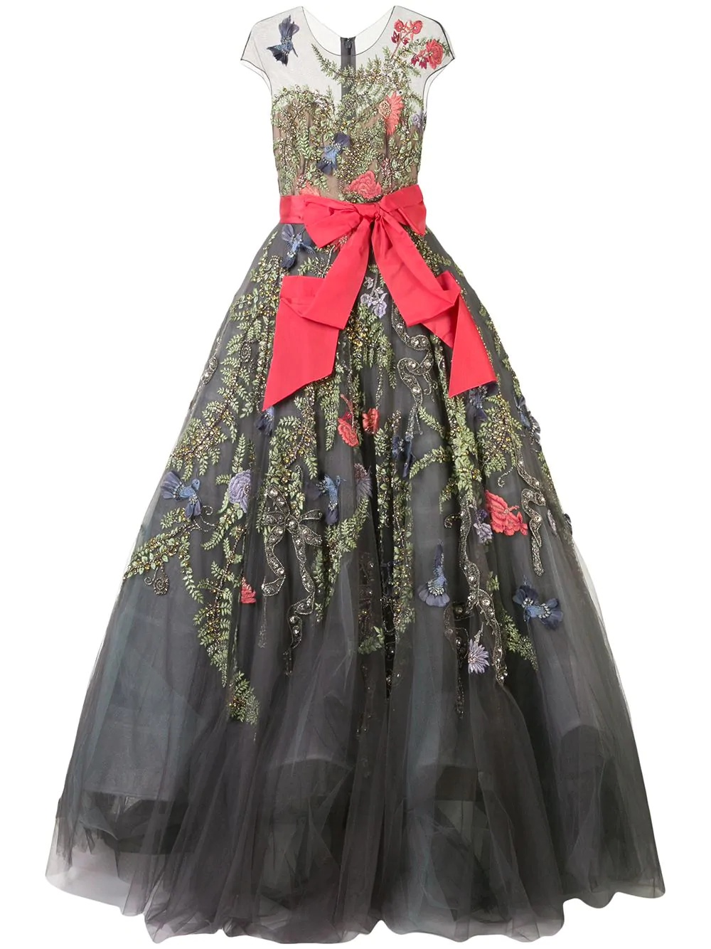 appliqued ball gown - 1