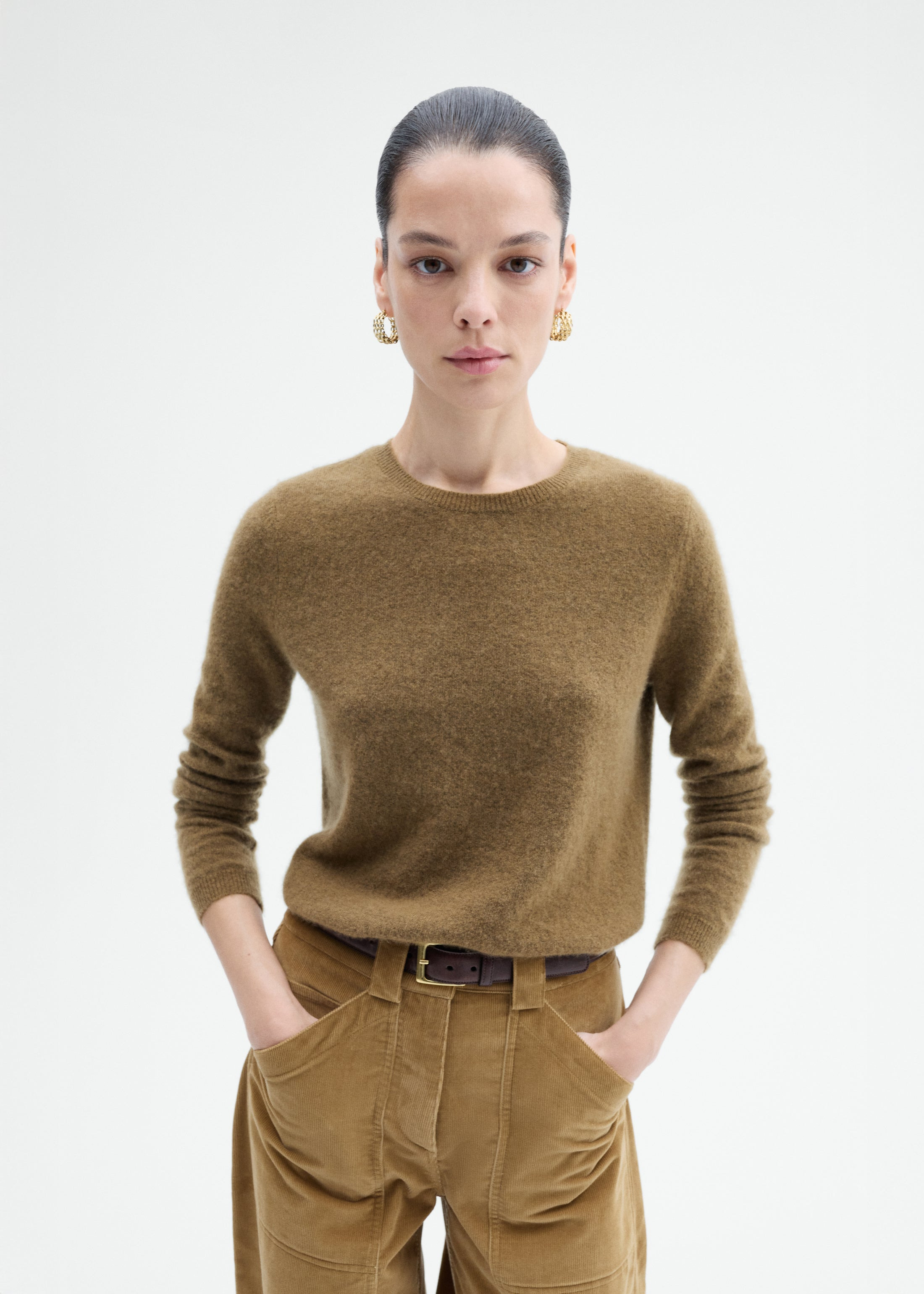Long Sleeve Crew Sweater in Cashmere Silk - 4