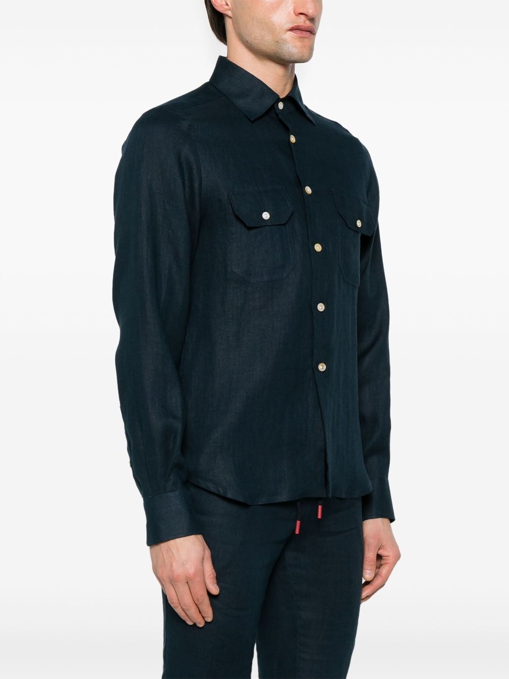 KITON - Kiton Men Navy Blue Shirt - 3