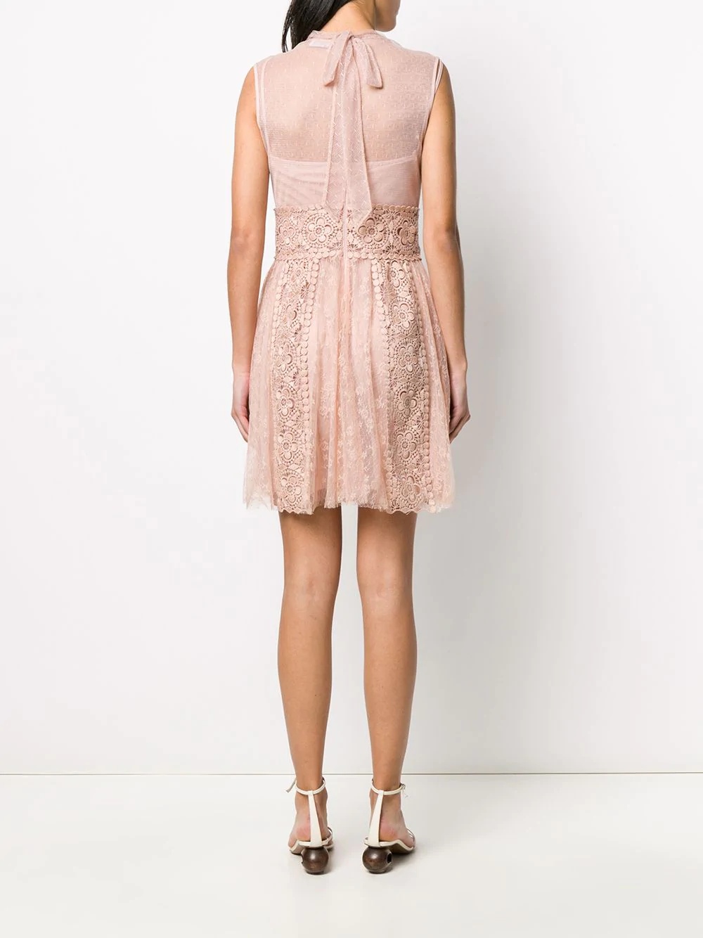 embroidered tulle sleeveless dress - 4