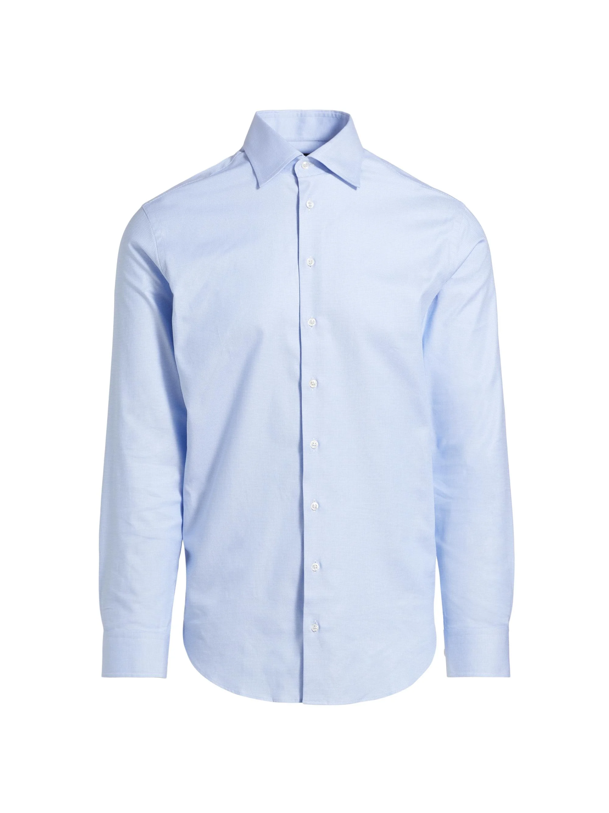 Men's Slim Poplin Button-Up Shirt - Blue - 1