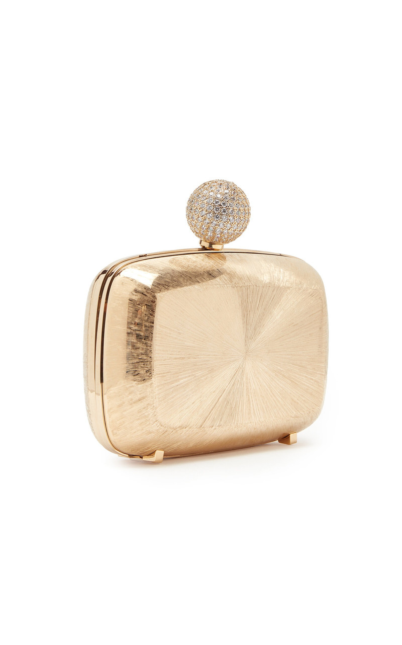 Roger Vivier Boite De Nuit Metal Strass-Embellished Clutch gold outlook