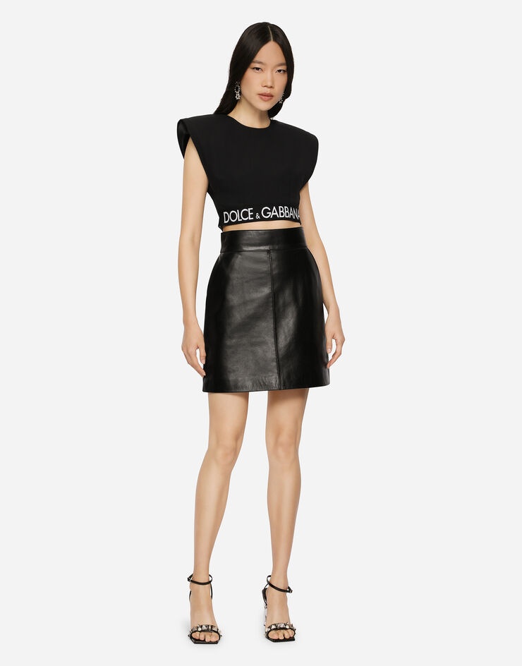 Short leather skirt - 4