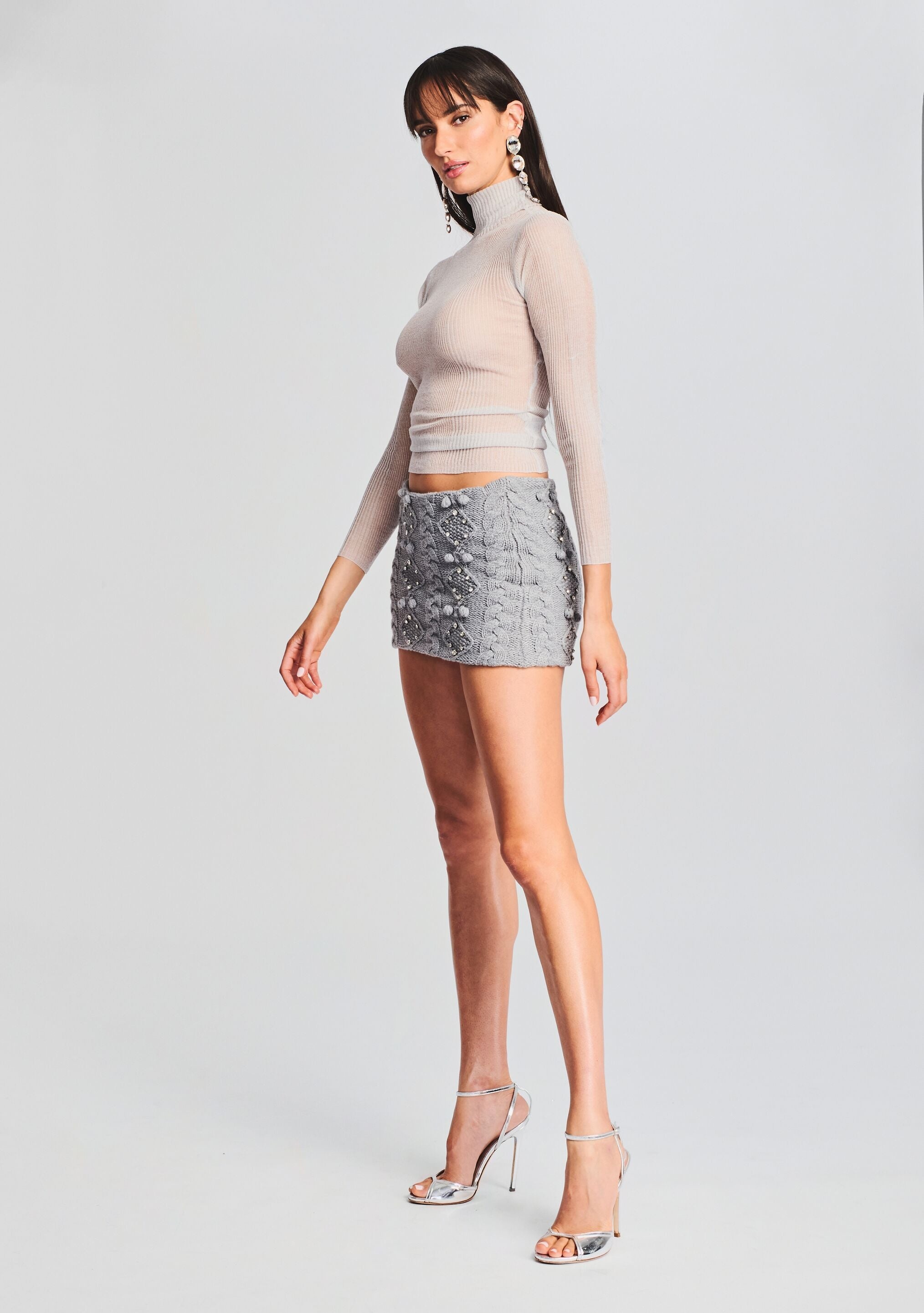 BROOKE EMBELLISHED KNIT SKIRT - 3