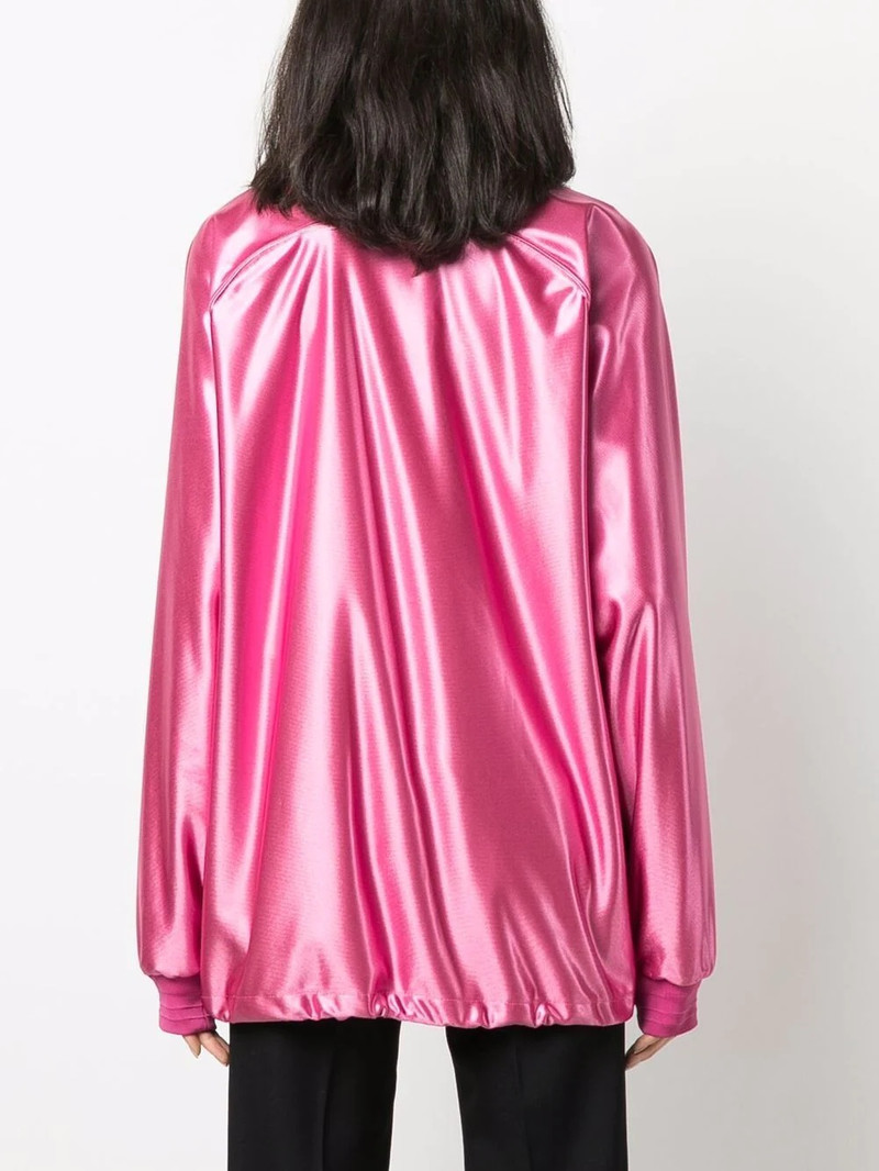 logo-print metallic bomber jacket 4