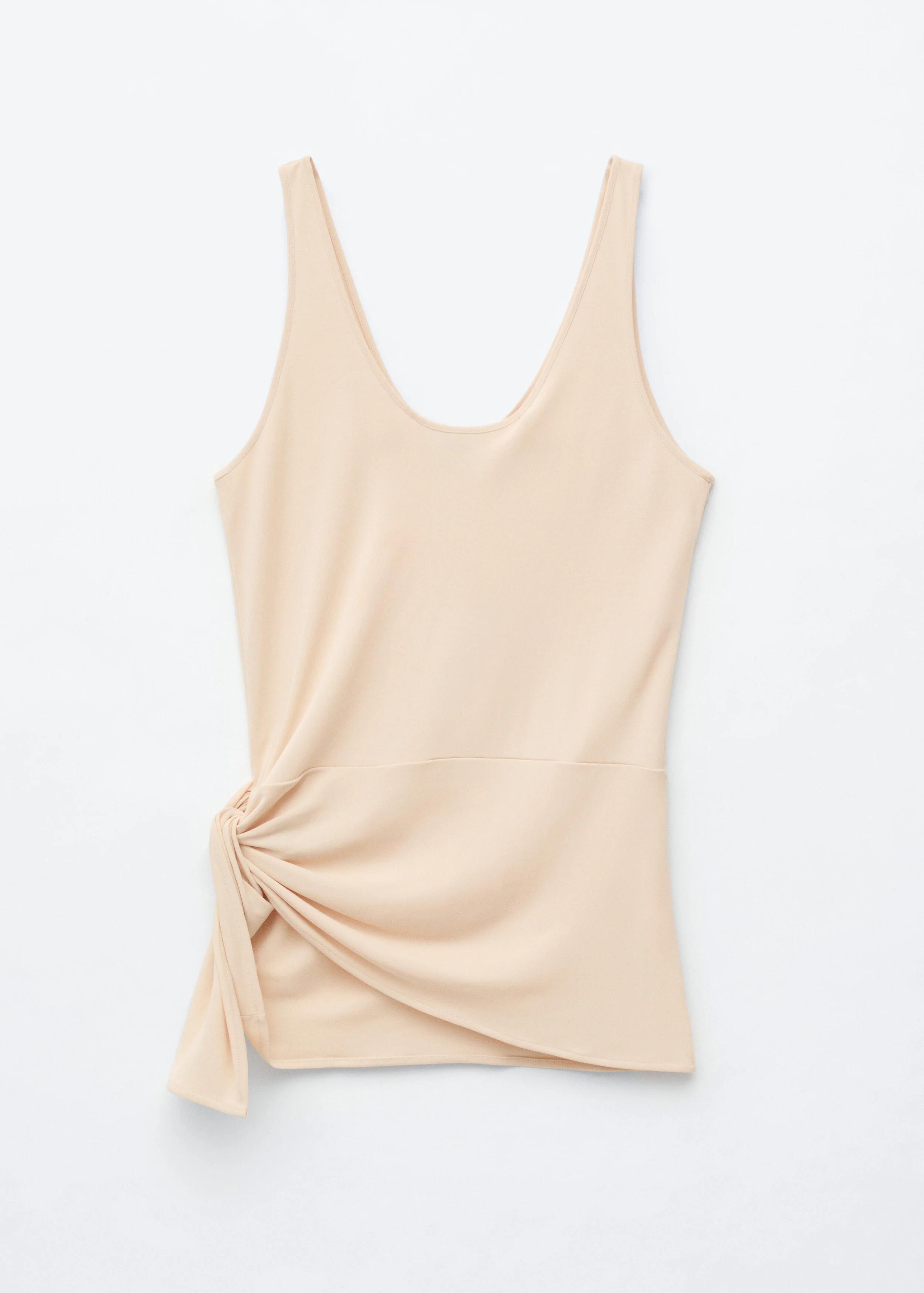 Knot-Detail Scoop-Neck Top - 1